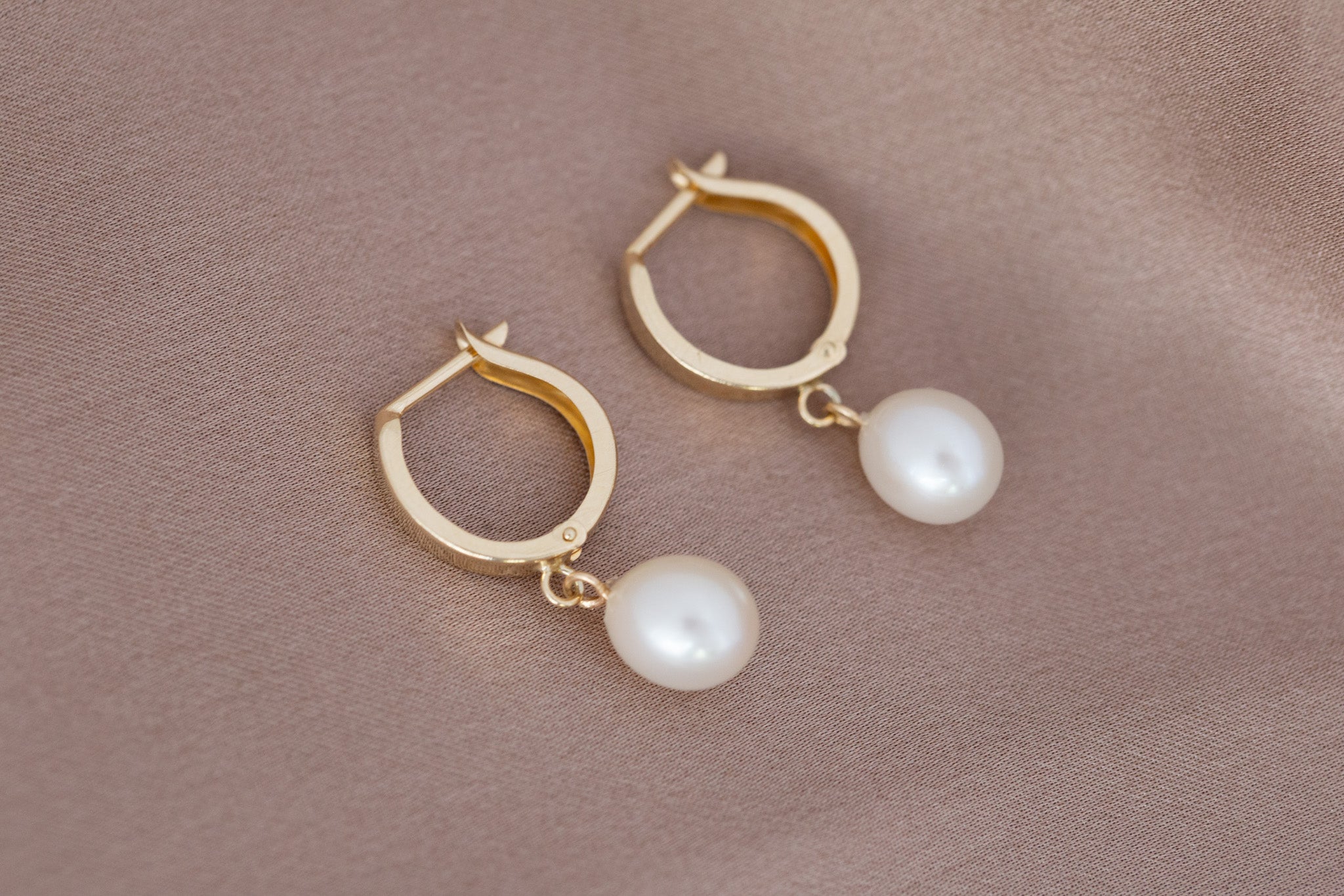 Marina Pearl Hoop Earrings | 14k Recycled Gold