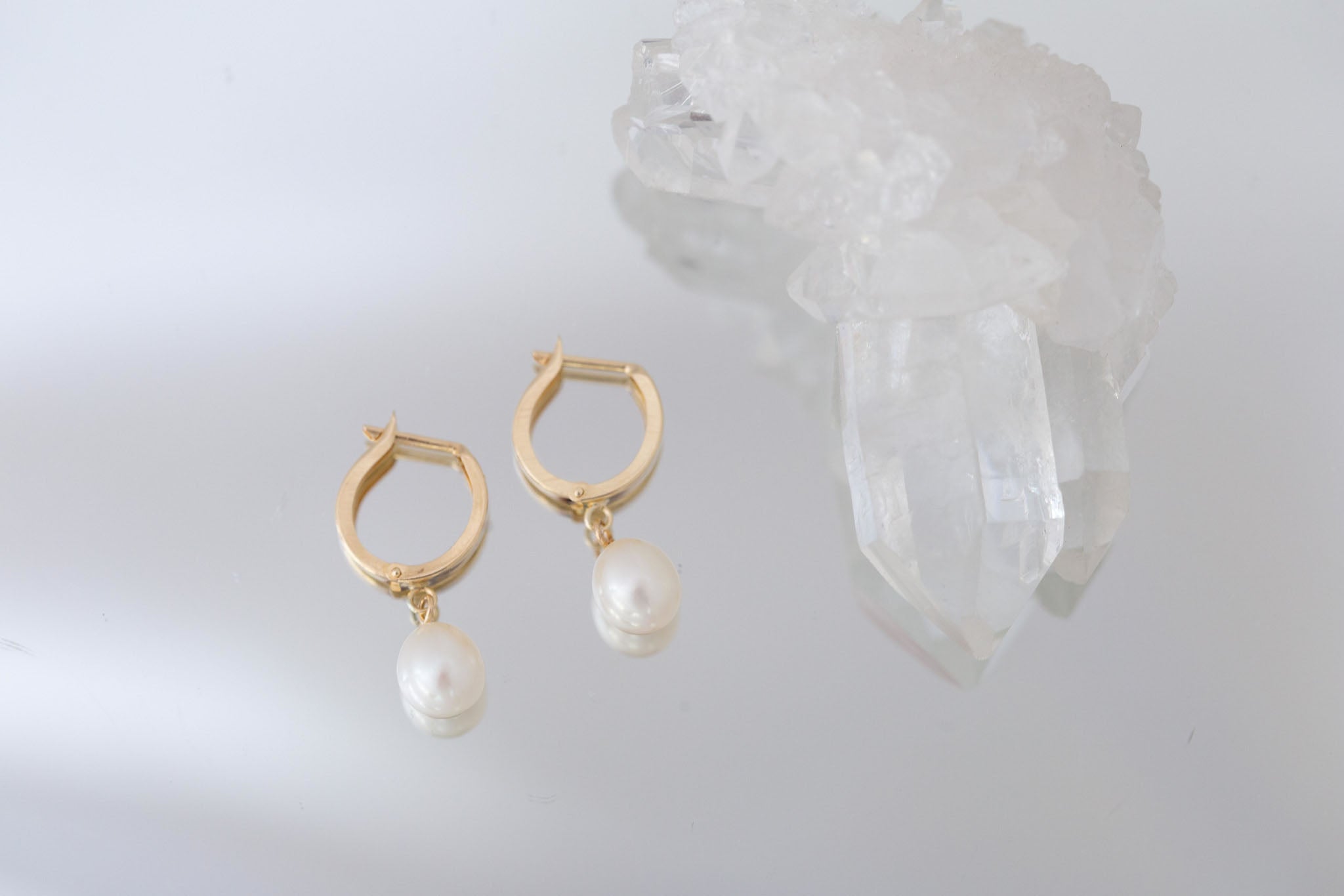Marina Pearl Hoop Earrings | 14k Recycled Gold