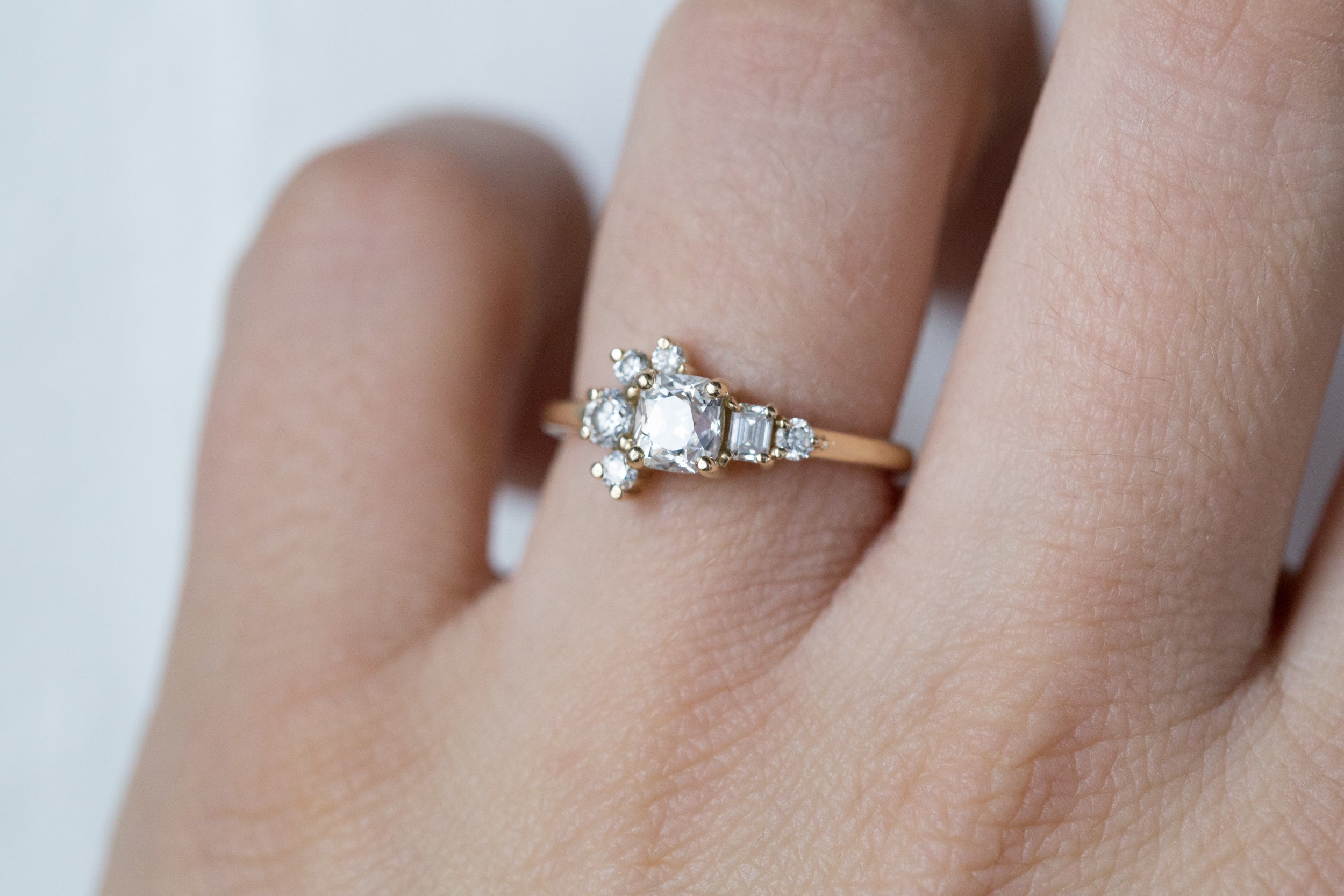 Vintage Peruzzi Cut Diamond Cluster Ring | 14k Recycled Gold | One of a Kind