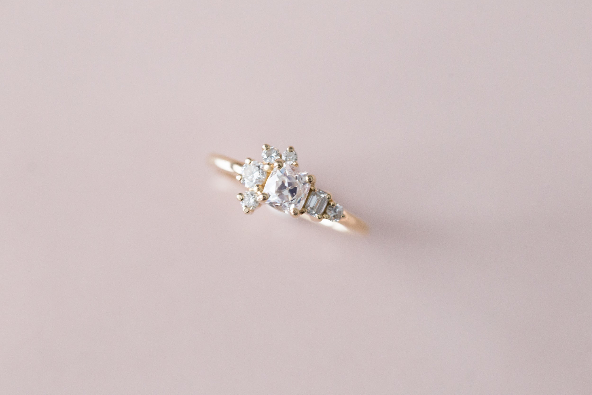 Vintage Peruzzi Cut Diamond Cluster Ring | 14k Recycled Gold | One of a Kind