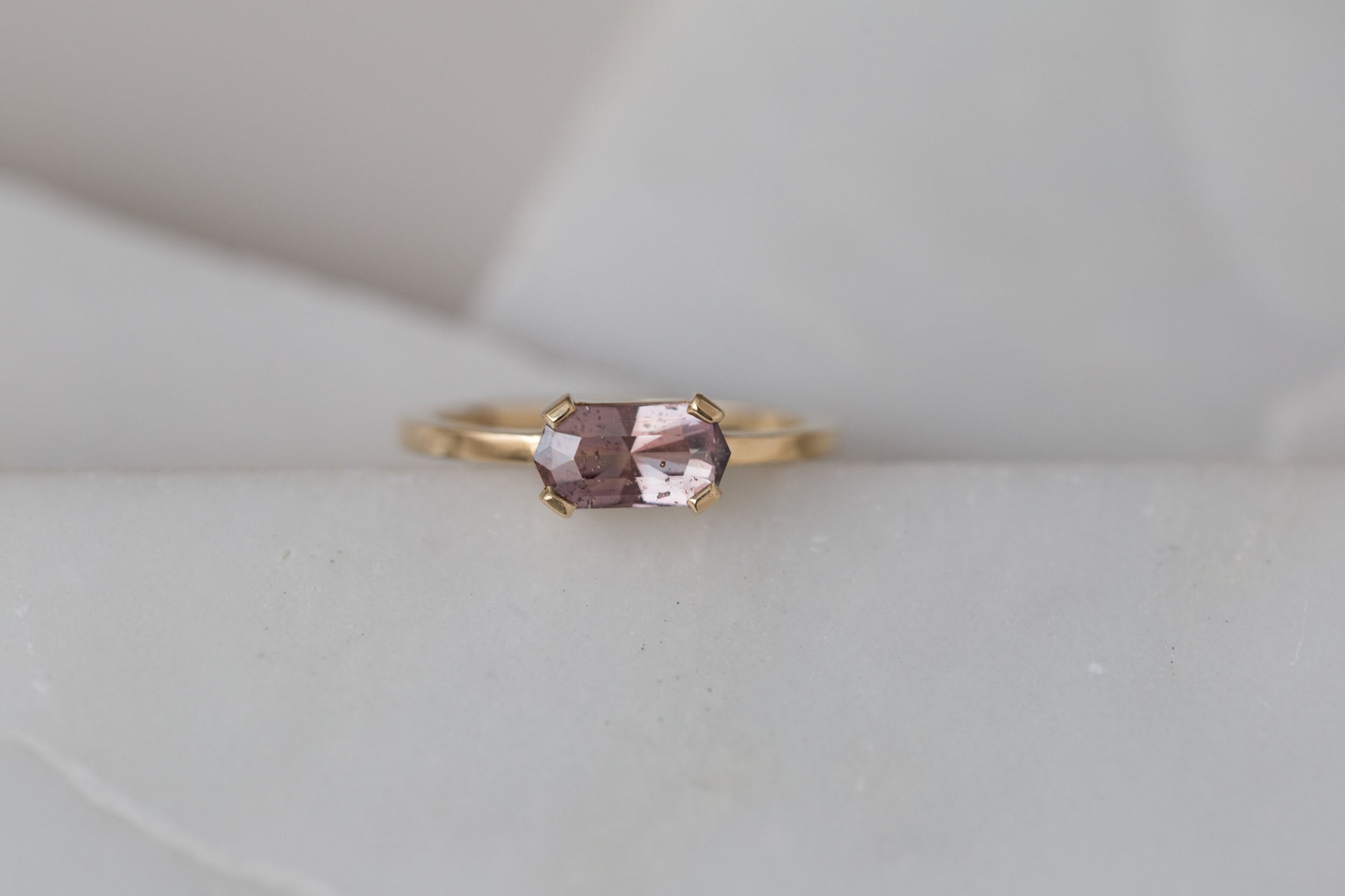 Farley Ring | Color Change Umba Sapphire Solitaire Engagement Ring | 14k Recycled Gold | One of a Kind