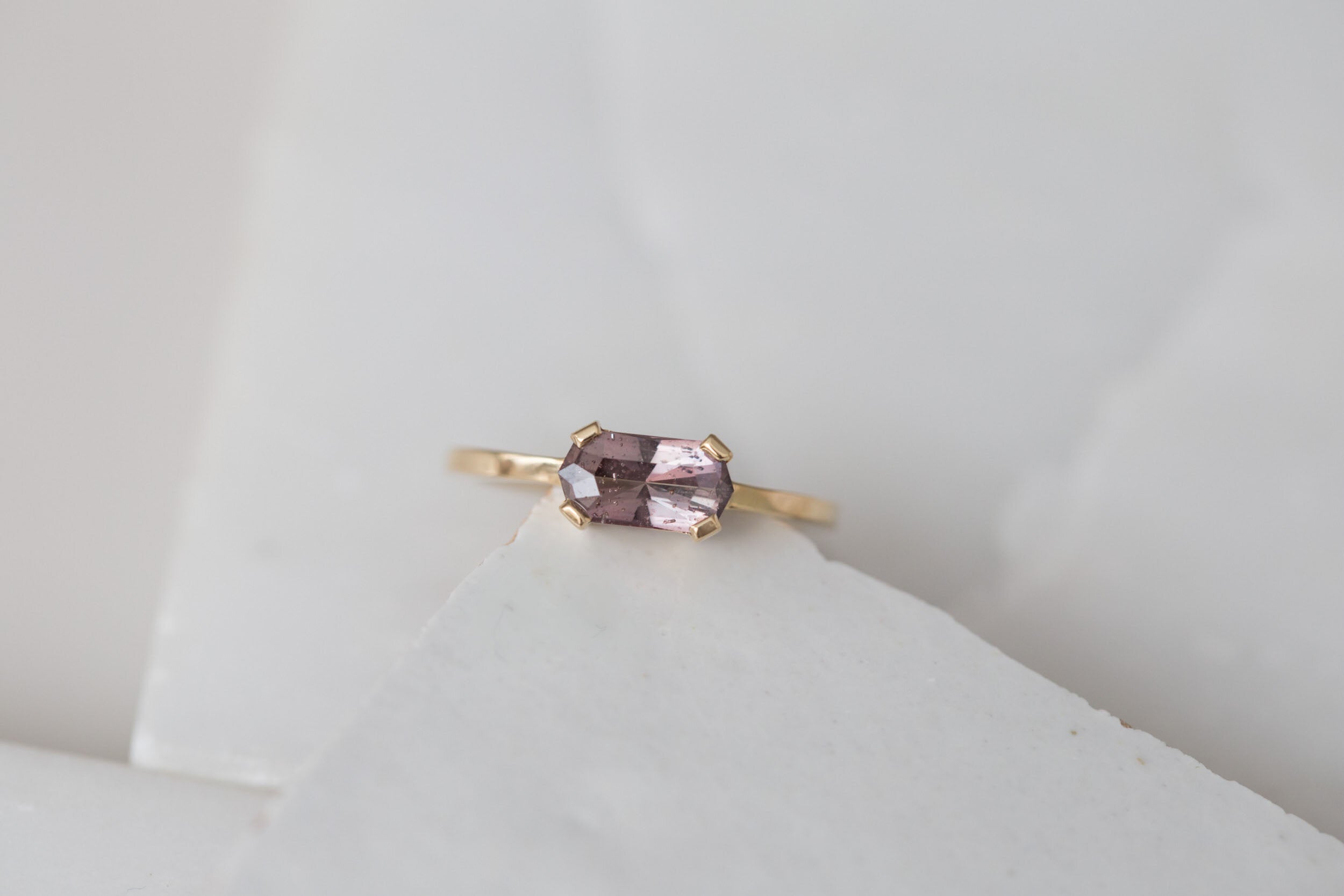 Farley Ring | Color Change Umba Sapphire Solitaire Engagement Ring | 14k Recycled Gold | One of a Kind