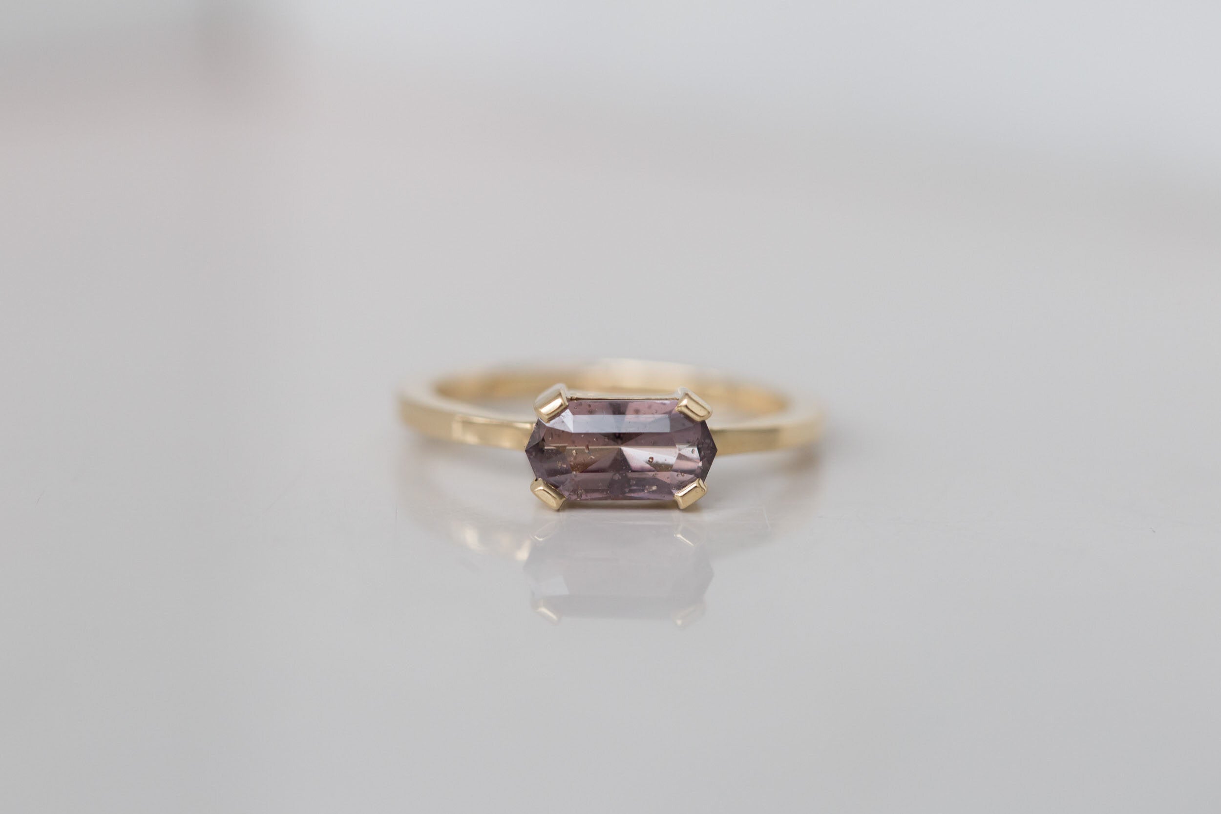Farley Ring | Color Change Umba Sapphire Solitaire Engagement Ring | 14k Recycled Gold | One of a Kind