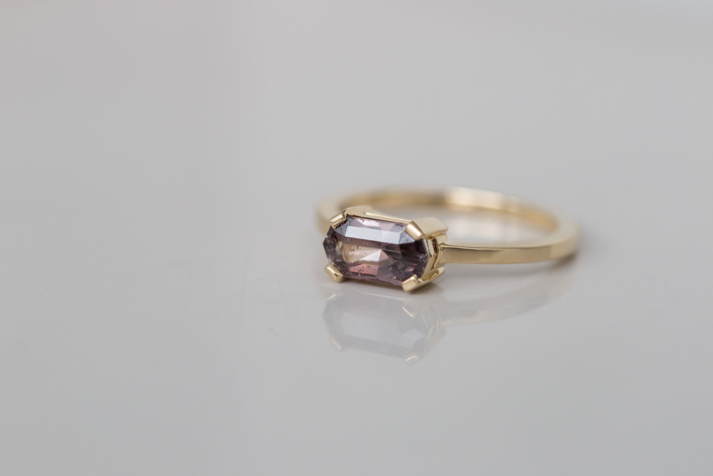 Farley Ring | Color Change Umba Sapphire Solitaire Engagement Ring | 14k Recycled Gold | One of a Kind