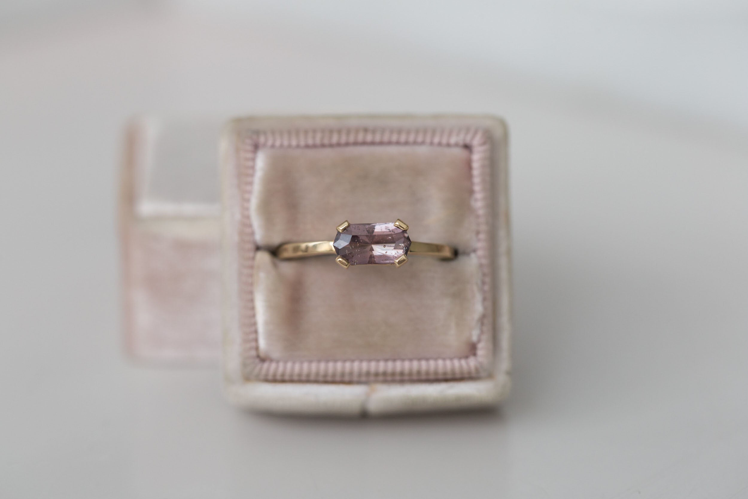 Farley Ring | Color Change Umba Sapphire Solitaire Engagement Ring | 14k Recycled Gold | One of a Kind