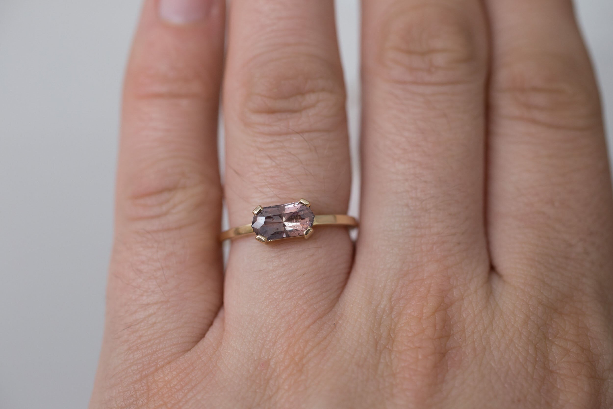 Farley Ring | Color Change Umba Sapphire Solitaire Engagement Ring | 14k Recycled Gold | One of a Kind