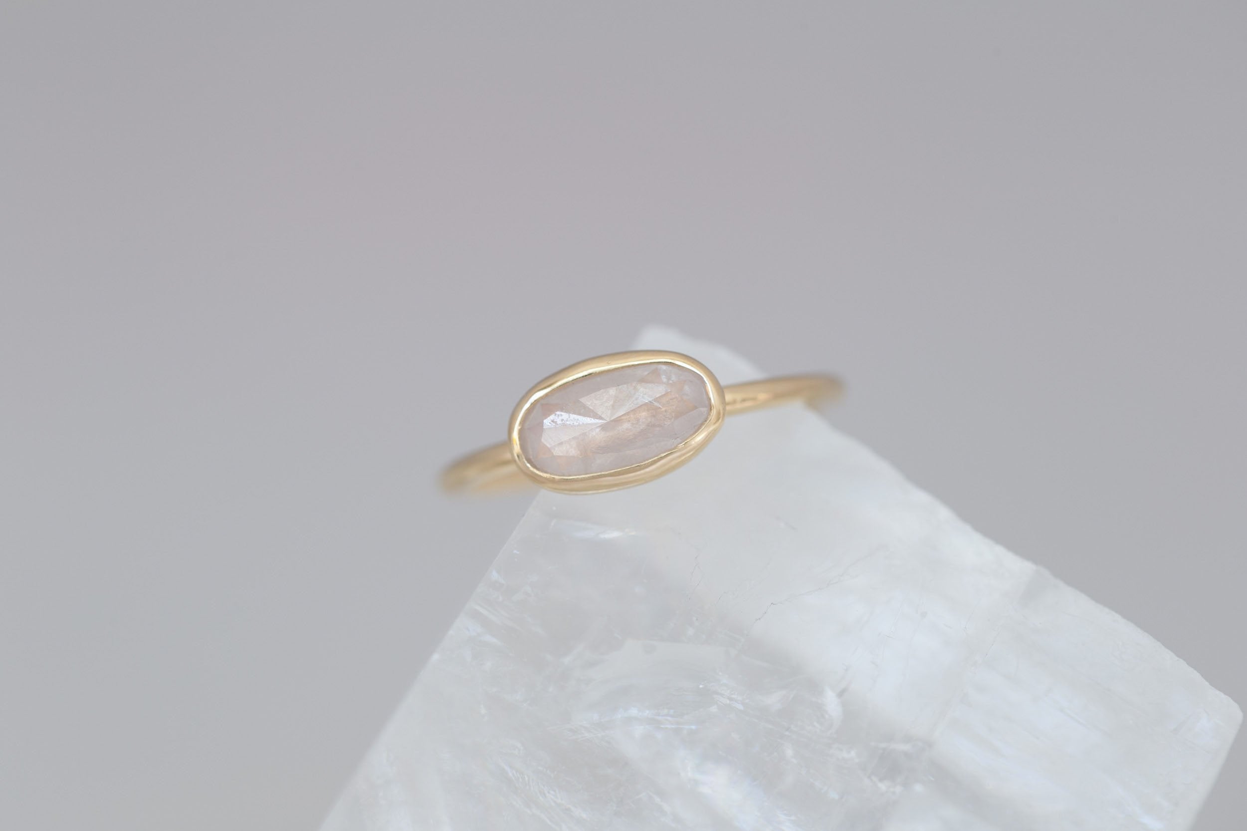 Icy Rustic Diamond Ring 0.93 ct | 14k Recycled Gold | One of a Kind