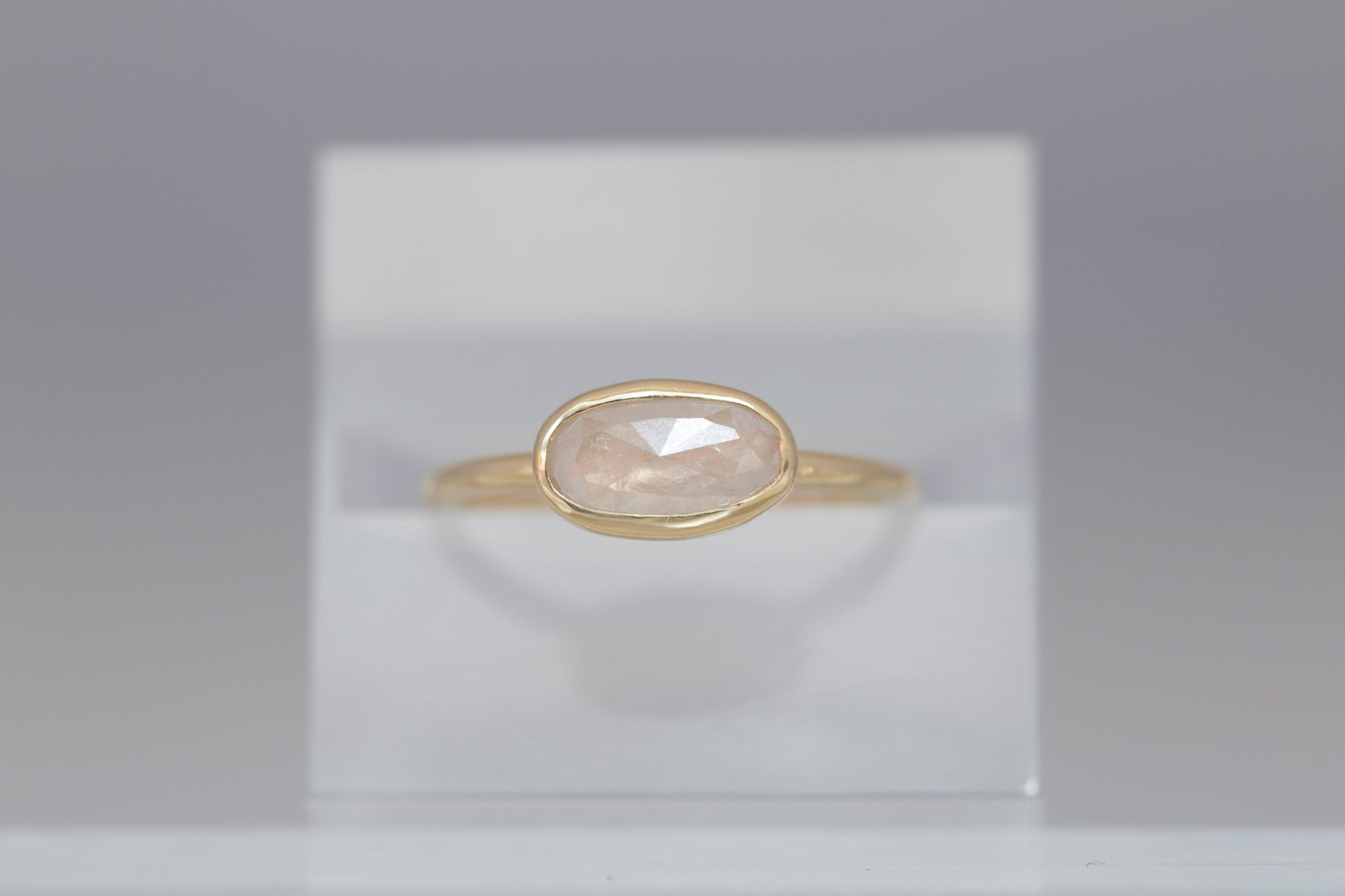 Icy Rustic Diamond Ring 0.93 ct | 14k Recycled Gold | One of a Kind