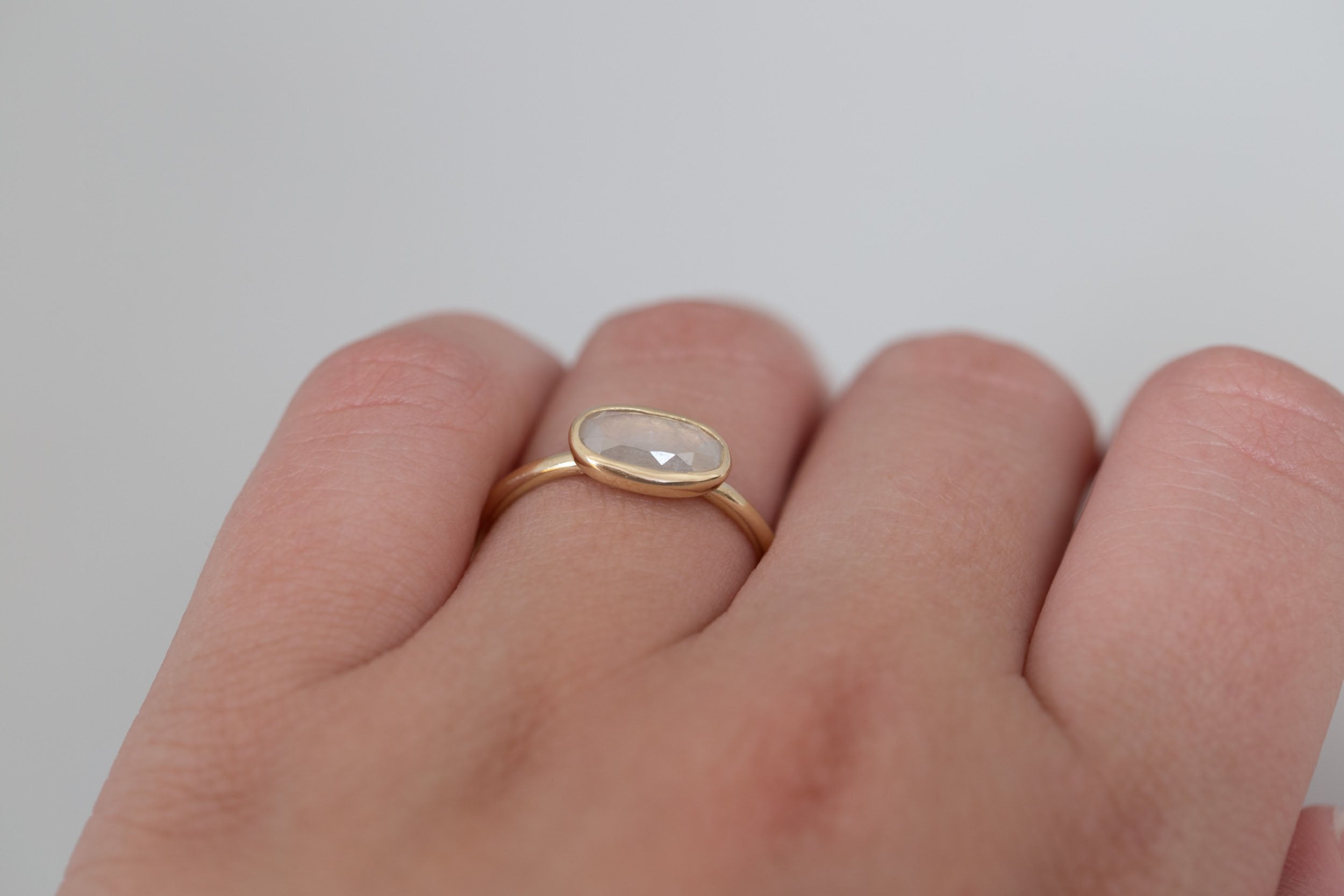 Icy Rustic Diamond Ring 0.93 ct | 14k Recycled Gold | One of a Kind