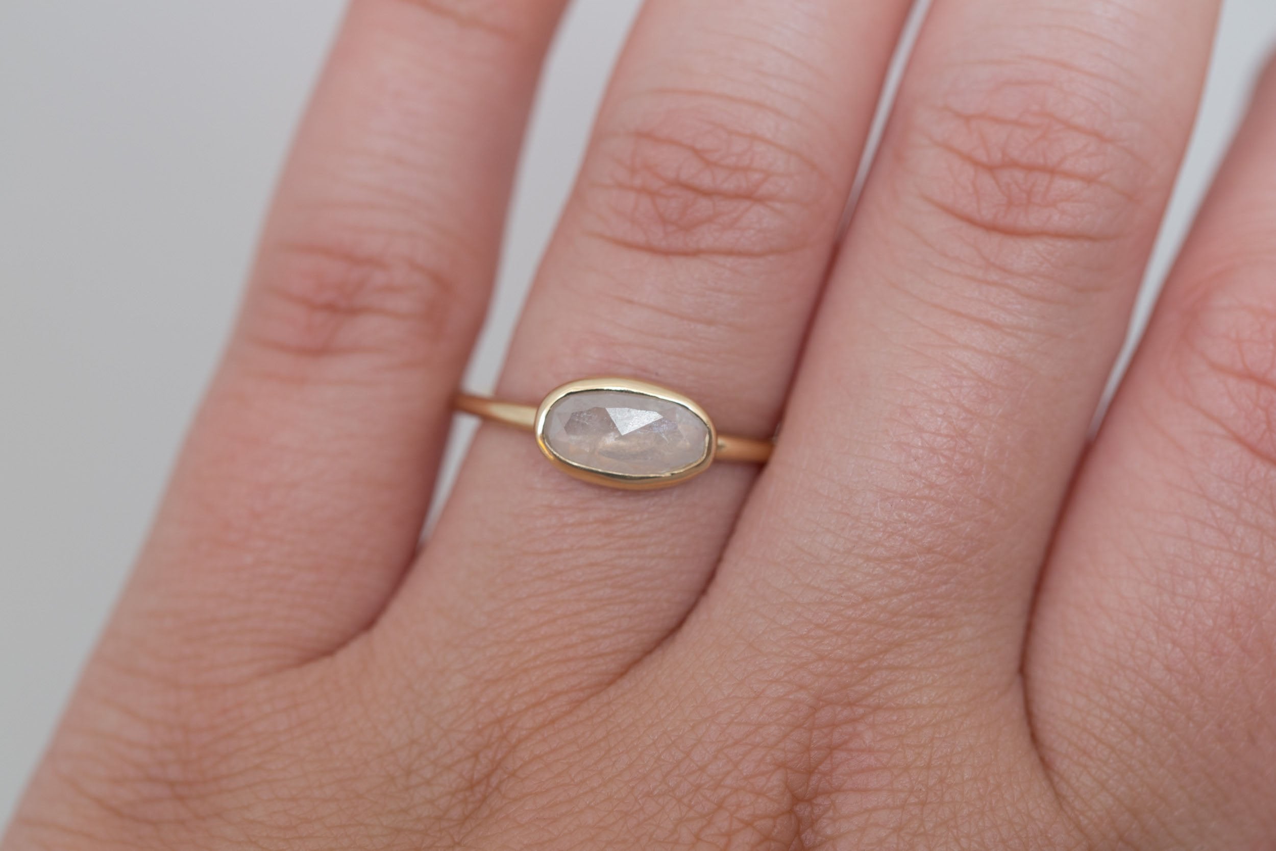 Icy Rustic Diamond Ring 0.93 ct | 14k Recycled Gold | One of a Kind