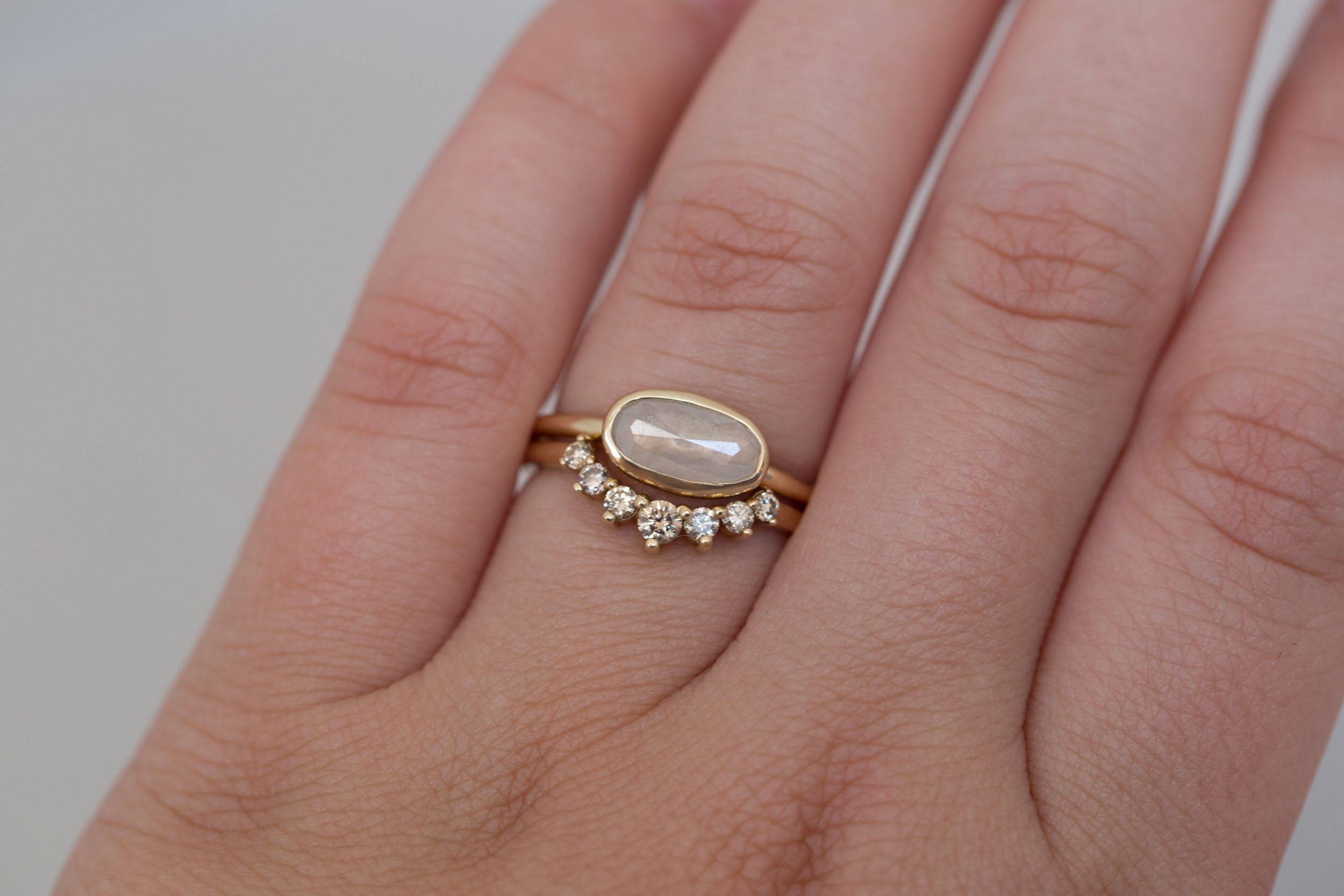 Icy Rustic Diamond Ring 0.93 ct | 14k Recycled Gold | One of a Kind