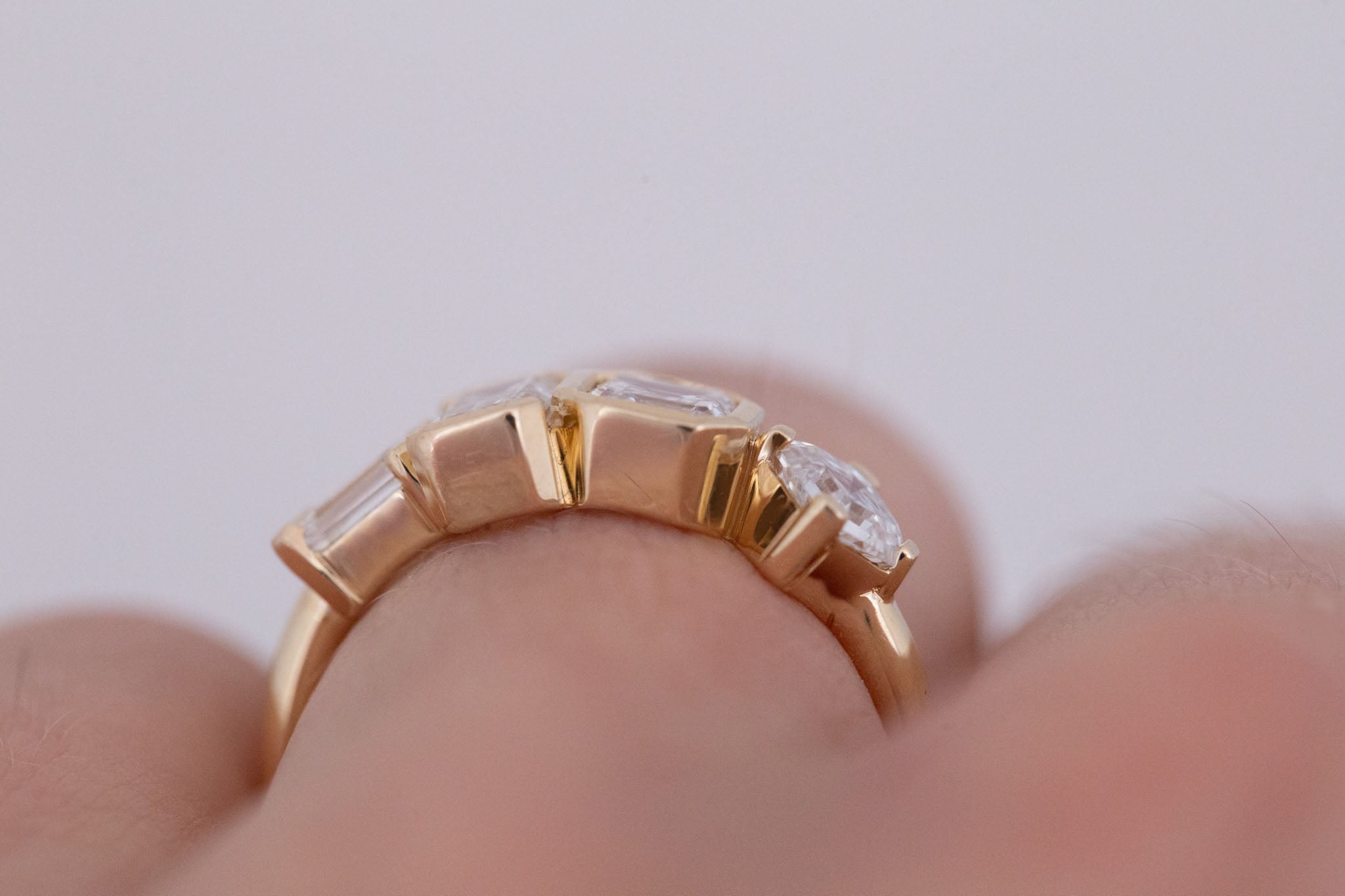 Linden Ring | Lab Diamond Step Cut Engagement Ring | 14k Recycled Gold