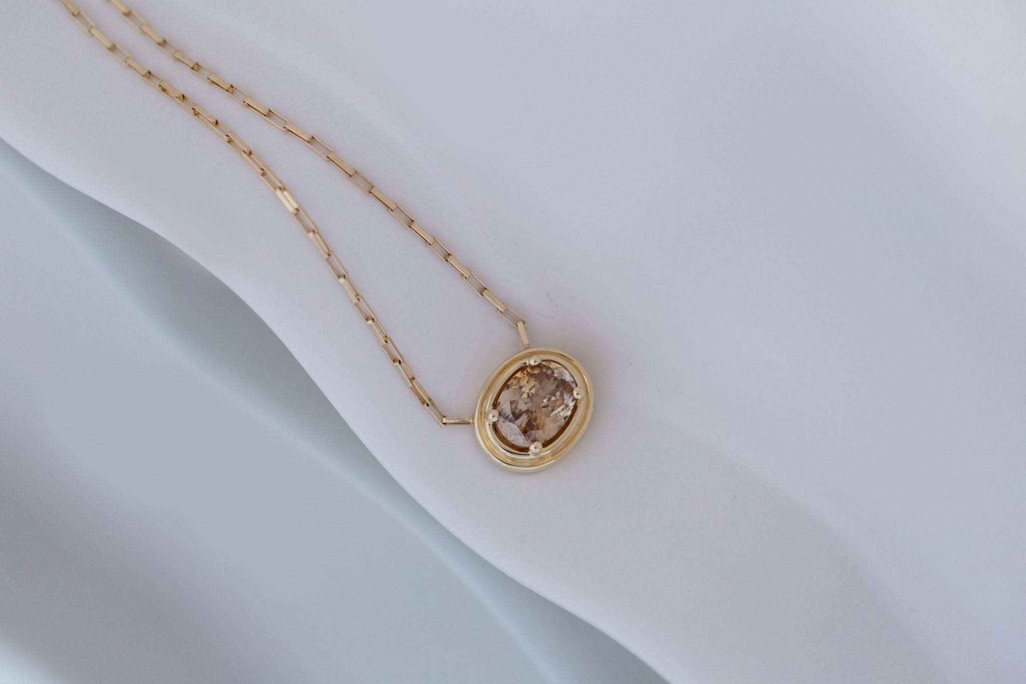 Perth Necklace | Cognac Zircon 2.67 ct | 14k Yellow Gold | One of a Kind