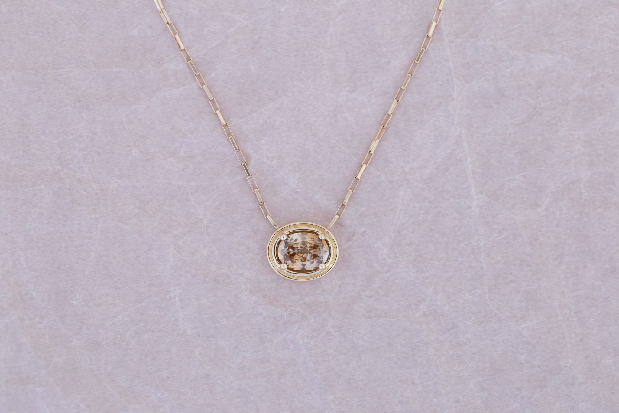 Perth Necklace | Cognac Zircon 2.67 ct | 14k Yellow Gold | One of a Kind