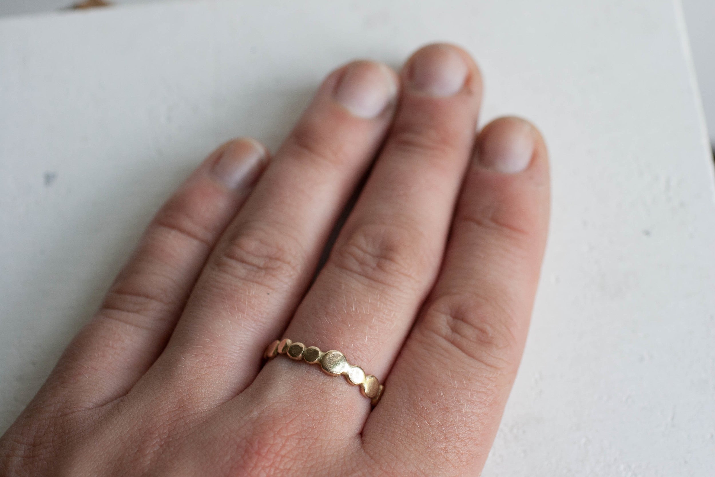 Gold Pebble Eternity Band | 14k Recycled Gold
