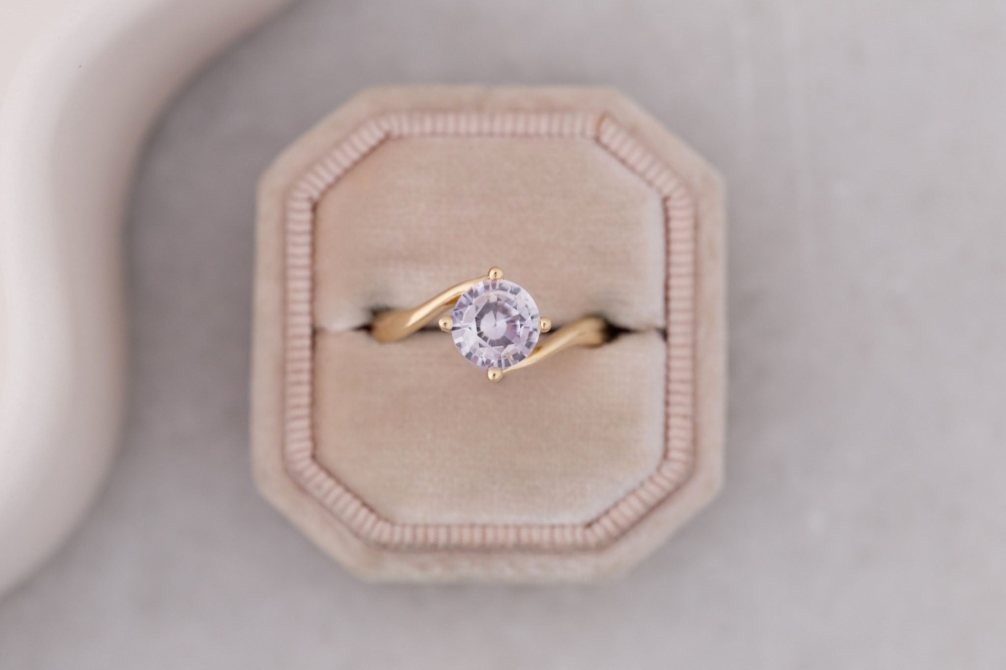 Marin Ring | Icy Lavender Sapphire Bypass Engagement Ring 1.72 ct | 14k Recycled Gold | One of a Kind