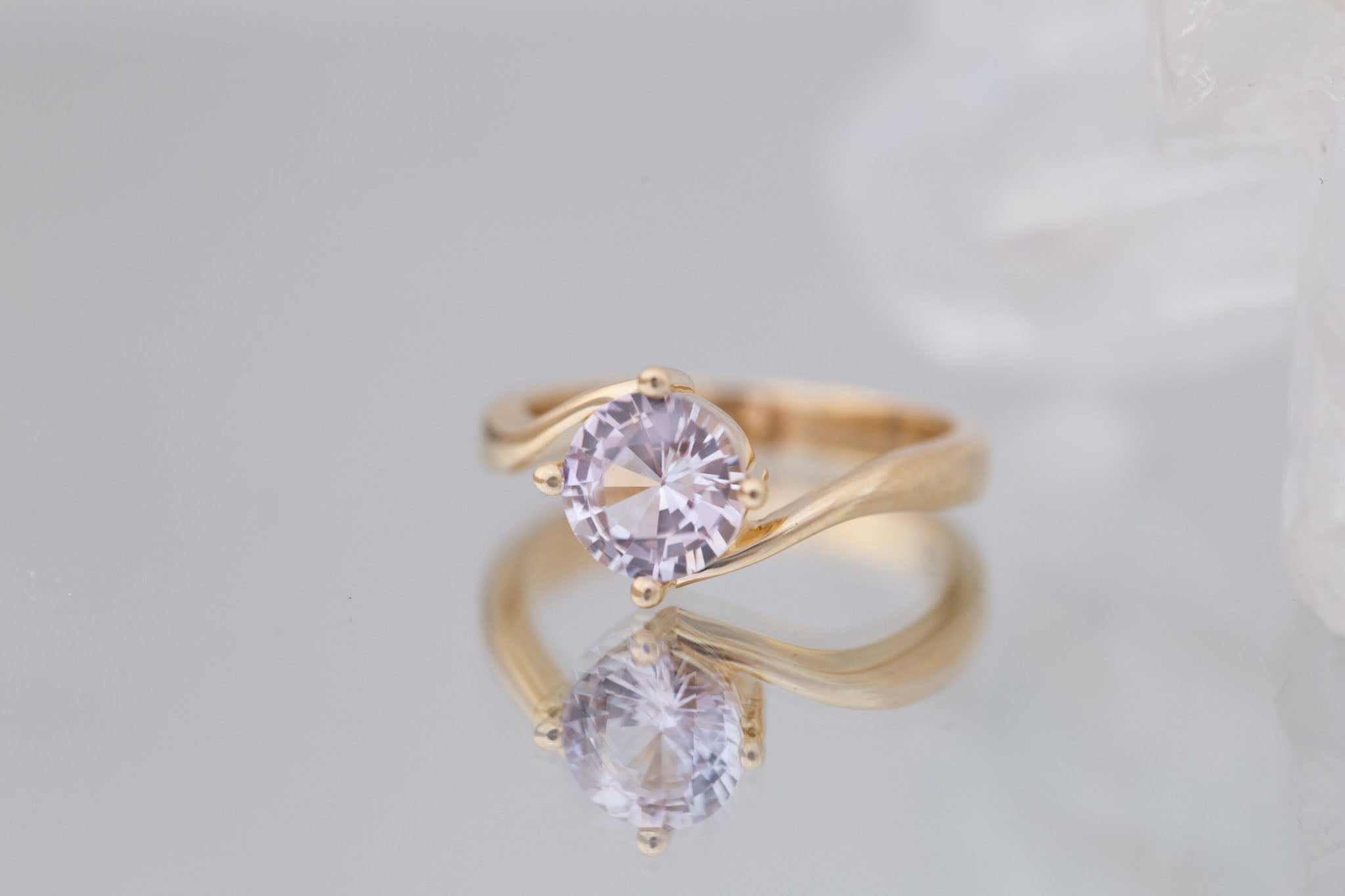 Marin Ring | Icy Lavender Sapphire Bypass Engagement Ring 1.72 ct | 14k Recycled Gold | One of a Kind