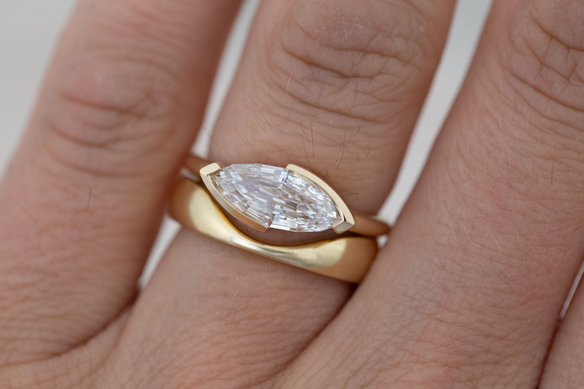 Varda Ring | Lab Marquise Diamond Engagement Ring 2.01 ct | 14k Recycled Gold | One of a Kind