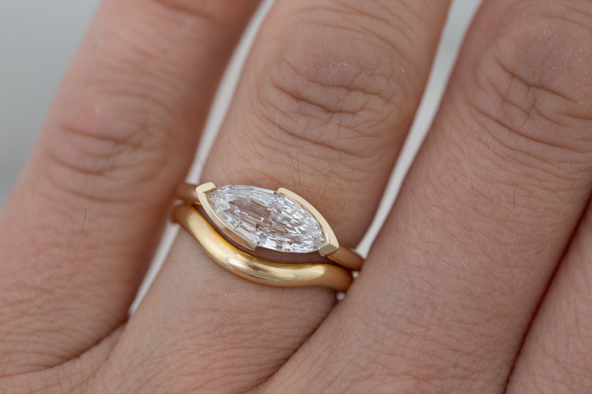 Varda Ring | Lab Marquise Diamond Engagement Ring 2.01 ct | 14k Recycled Gold | One of a Kind