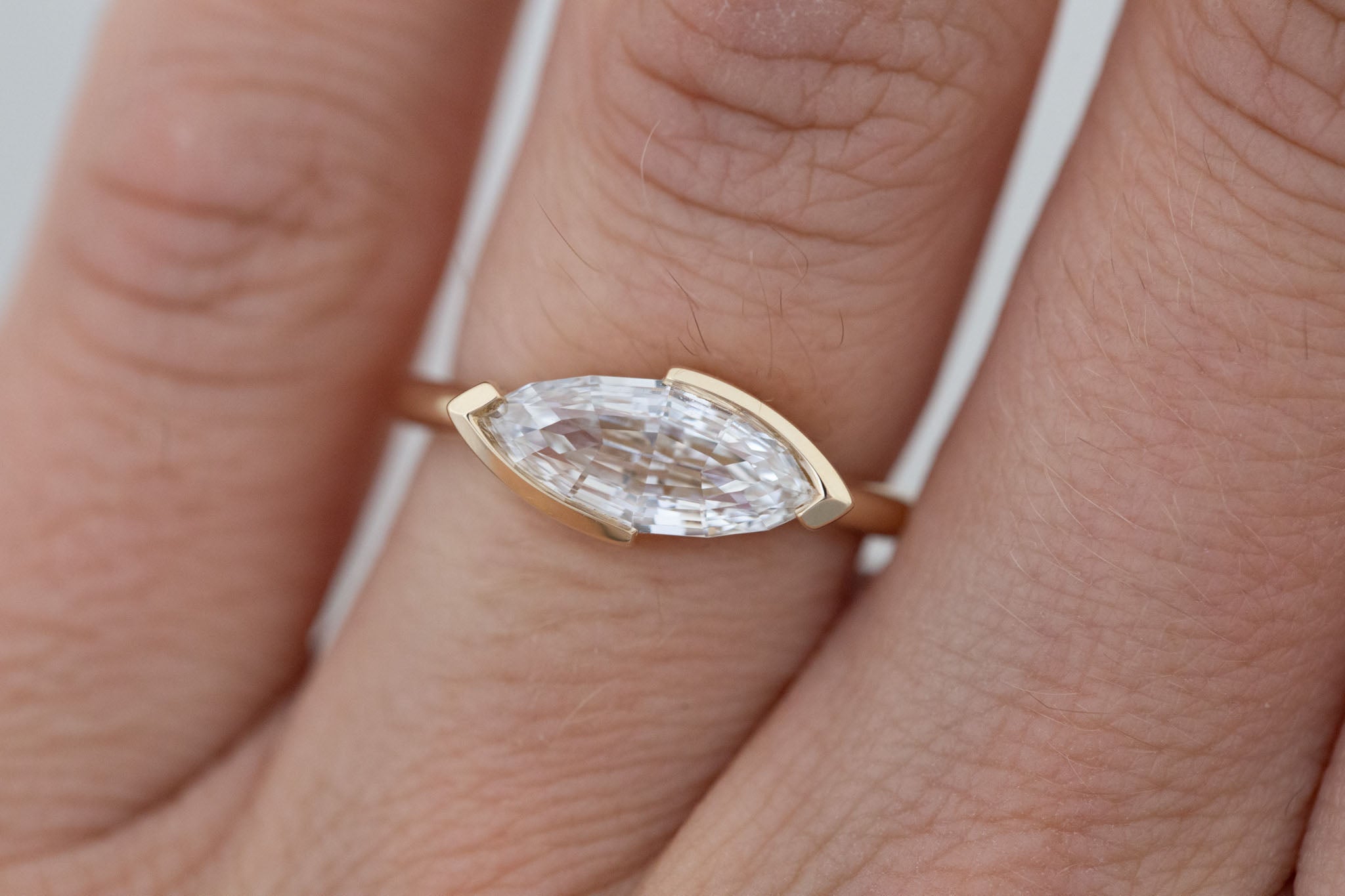 Varda Ring | Lab Marquise Diamond Engagement Ring 2.01 ct | 14k Recycled Gold | One of a Kind