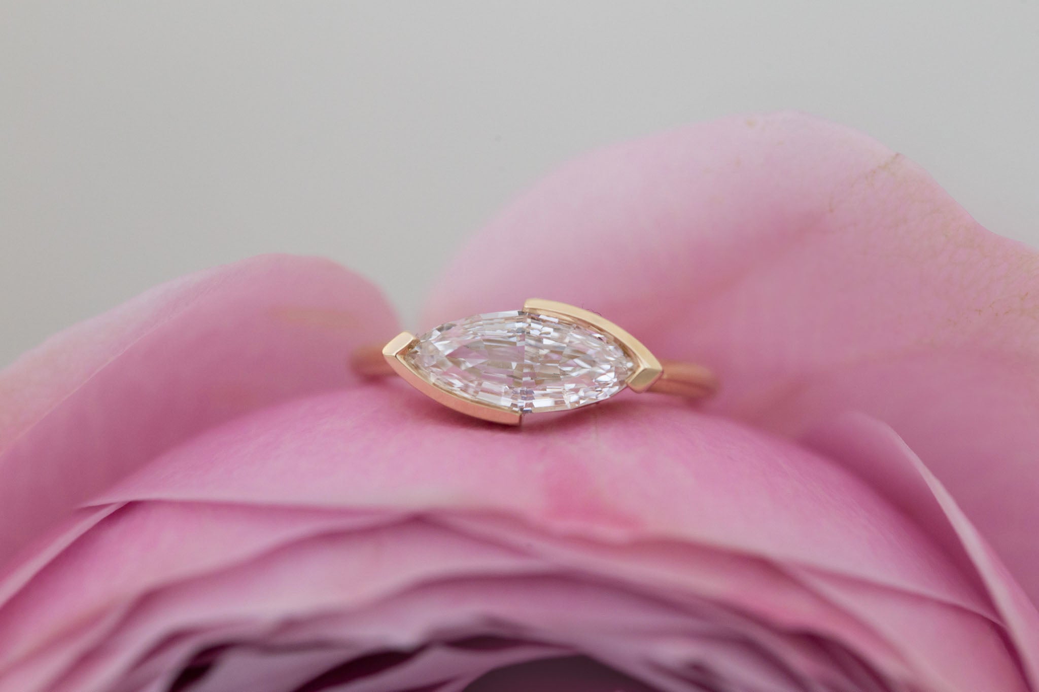 Varda Ring | Lab Marquise Diamond Engagement Ring 2.01 ct | 14k Recycled Gold | One of a Kind