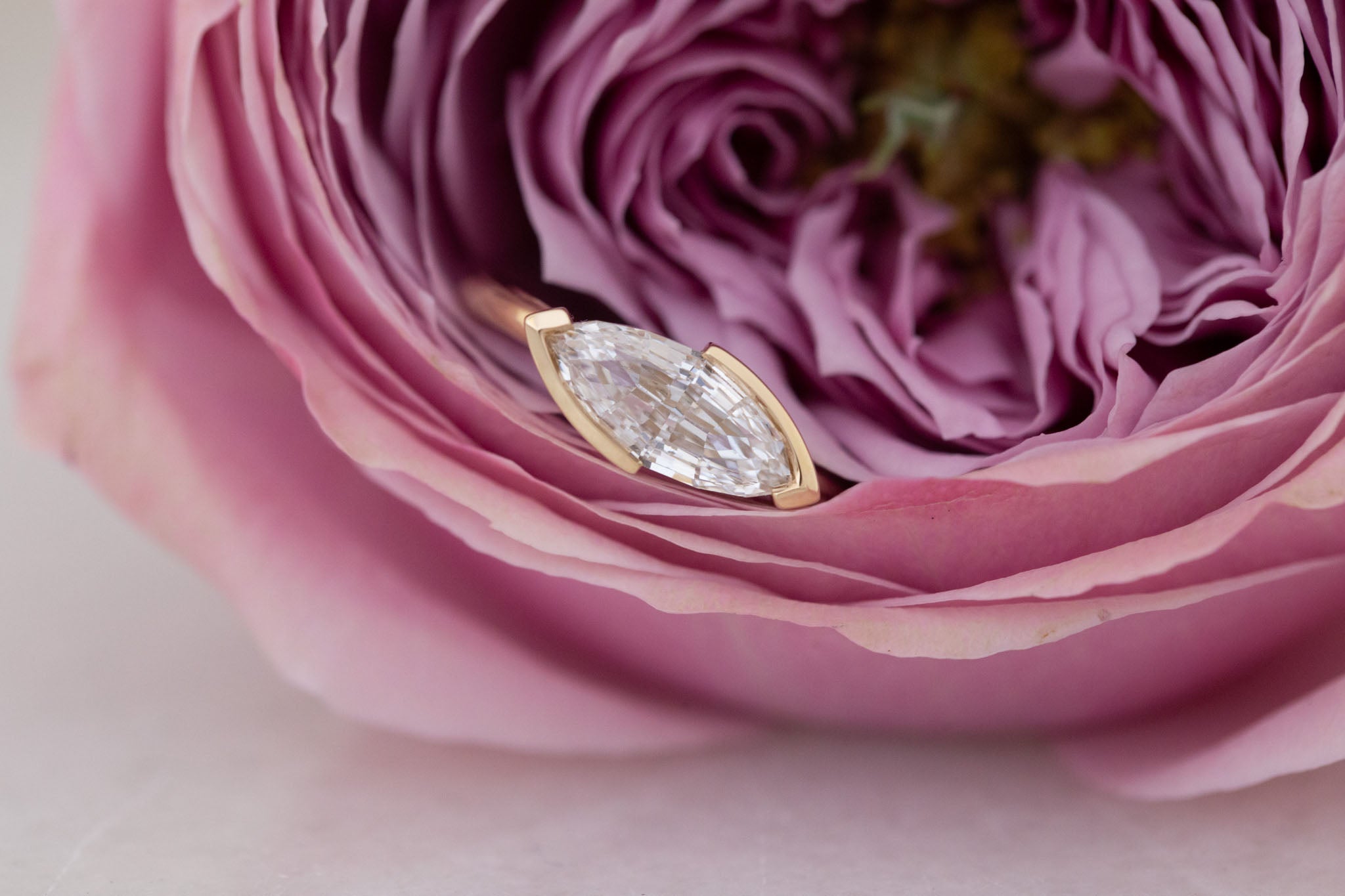 Varda Ring | Lab Marquise Diamond Engagement Ring 2.01 ct | 14k Recycled Gold | One of a Kind