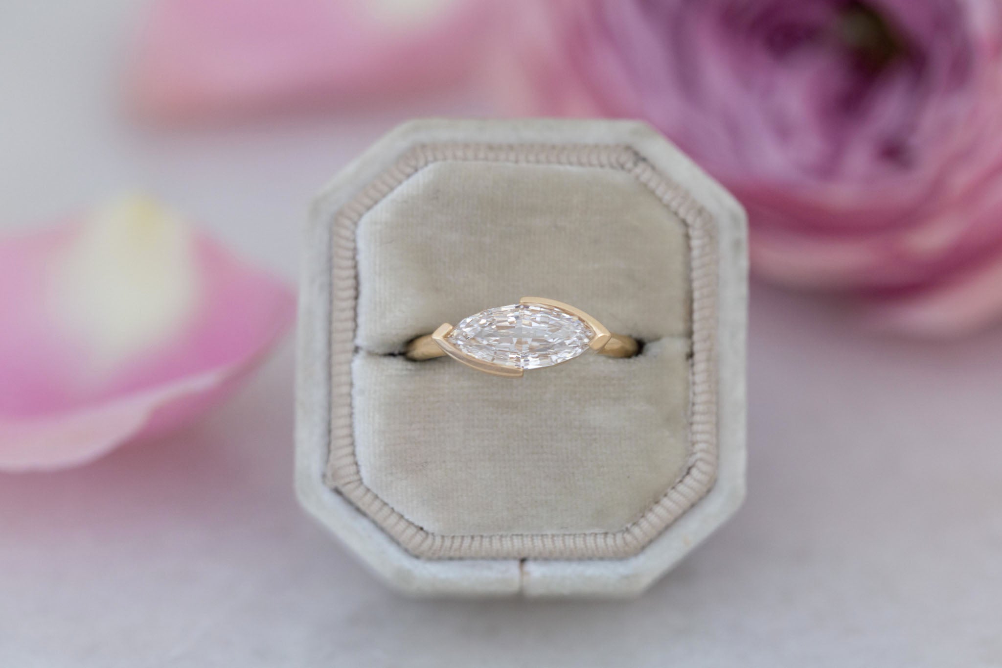 Varda Ring | Lab Marquise Diamond Engagement Ring 2.01 ct | 14k Recycled Gold | One of a Kind
