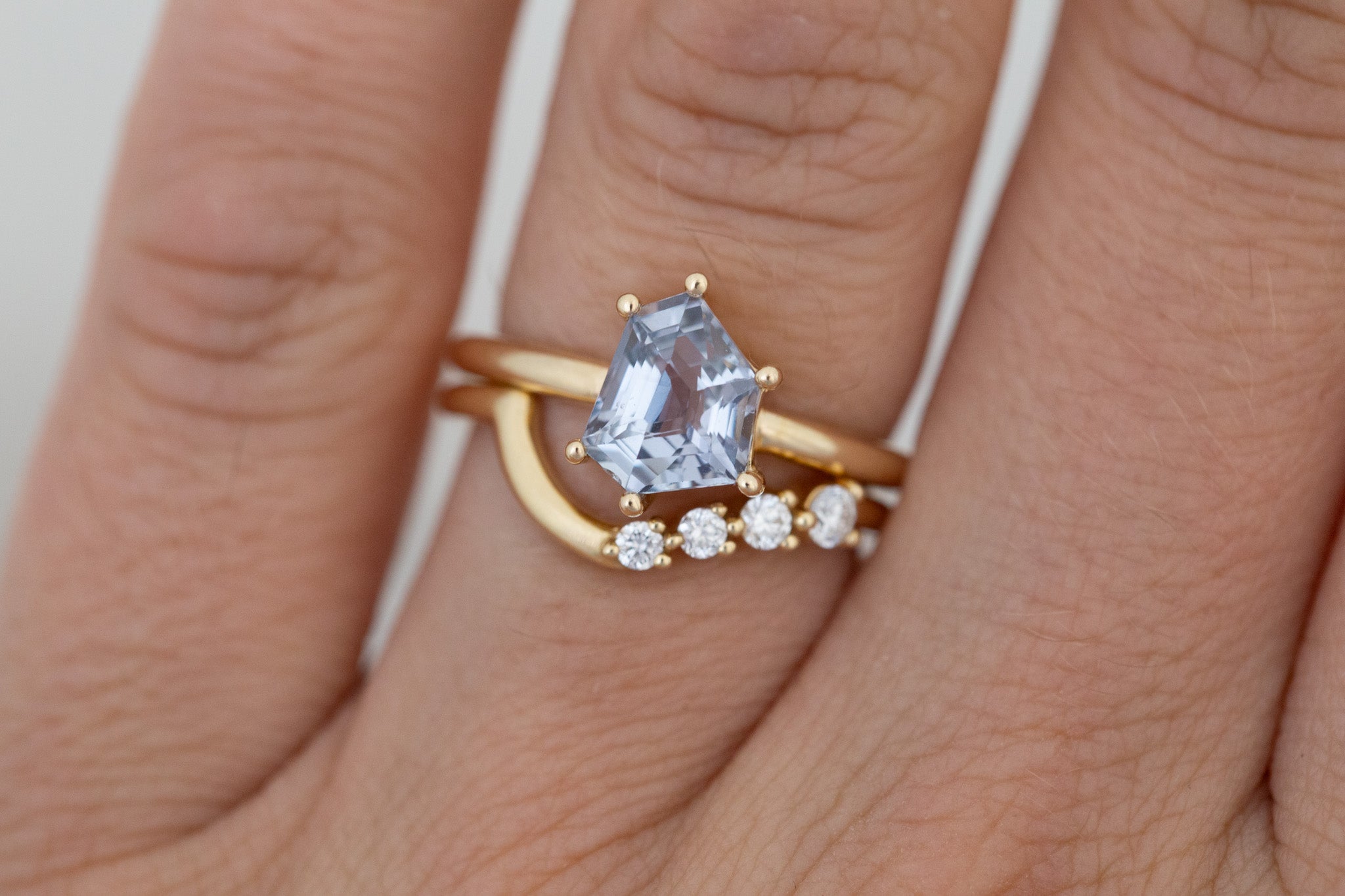 Briar Ring | Grey Geometric Cut Solitaire Engagement Ring 2.09 ct | 14k Recycled Gold | One of a Kind