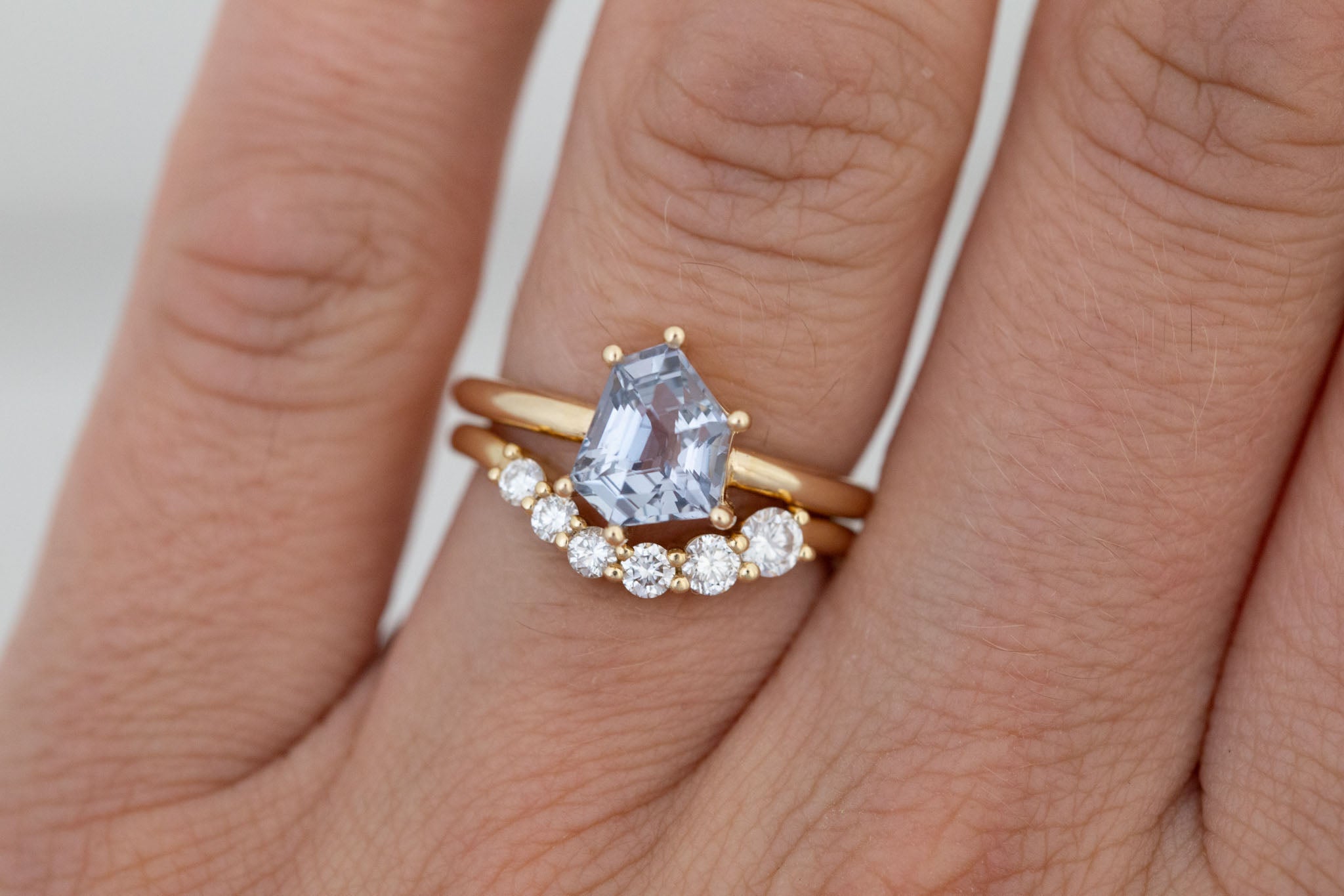 Briar Ring | Grey Geometric Cut Solitaire Engagement Ring 2.09 ct | 14k Recycled Gold | One of a Kind