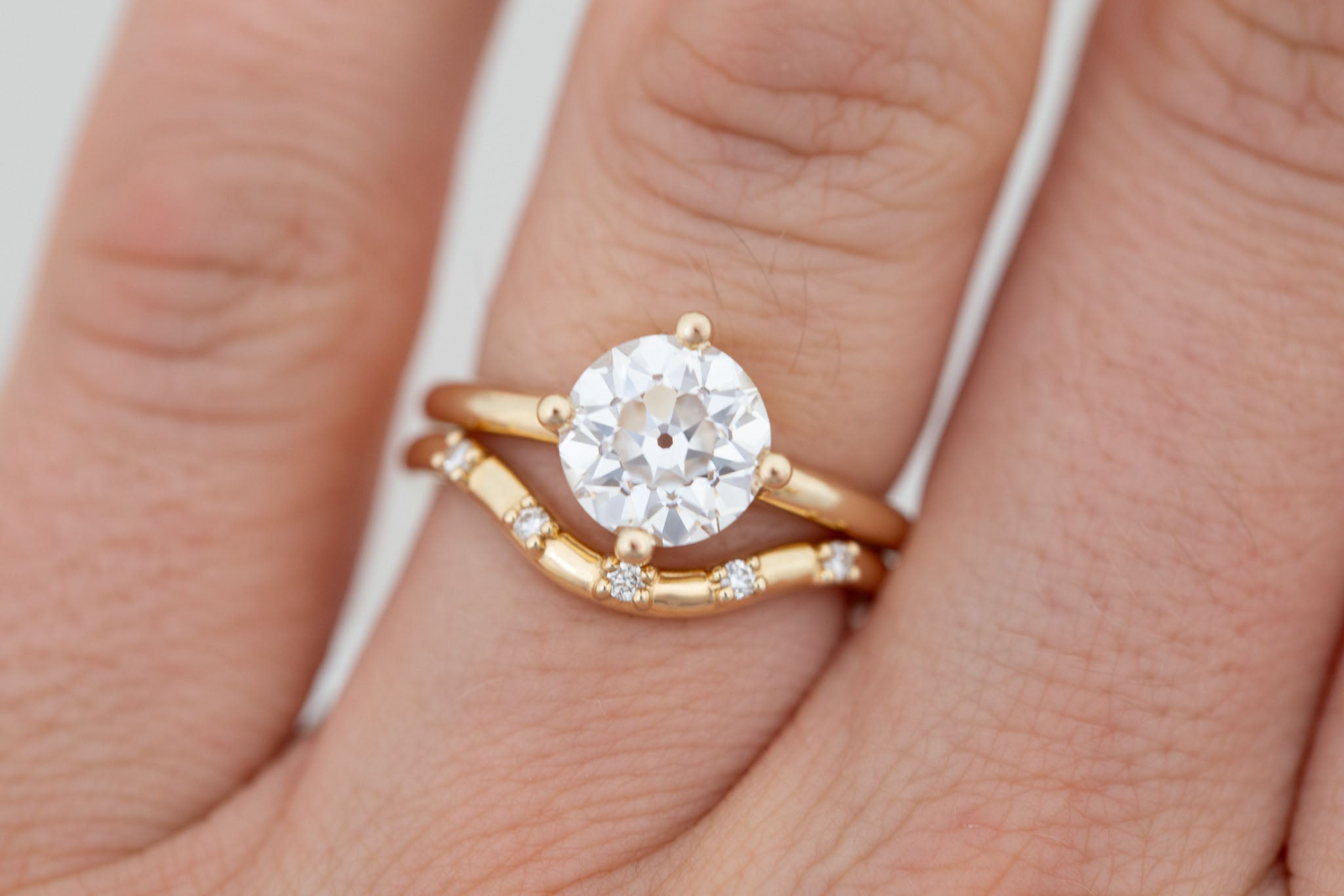 Leta Ring | Lab Antique Old European Cut Diamond Compass Set Solitaire Engagement Ring 2.33 ct | 14k Recycled Gold | One of a Kind