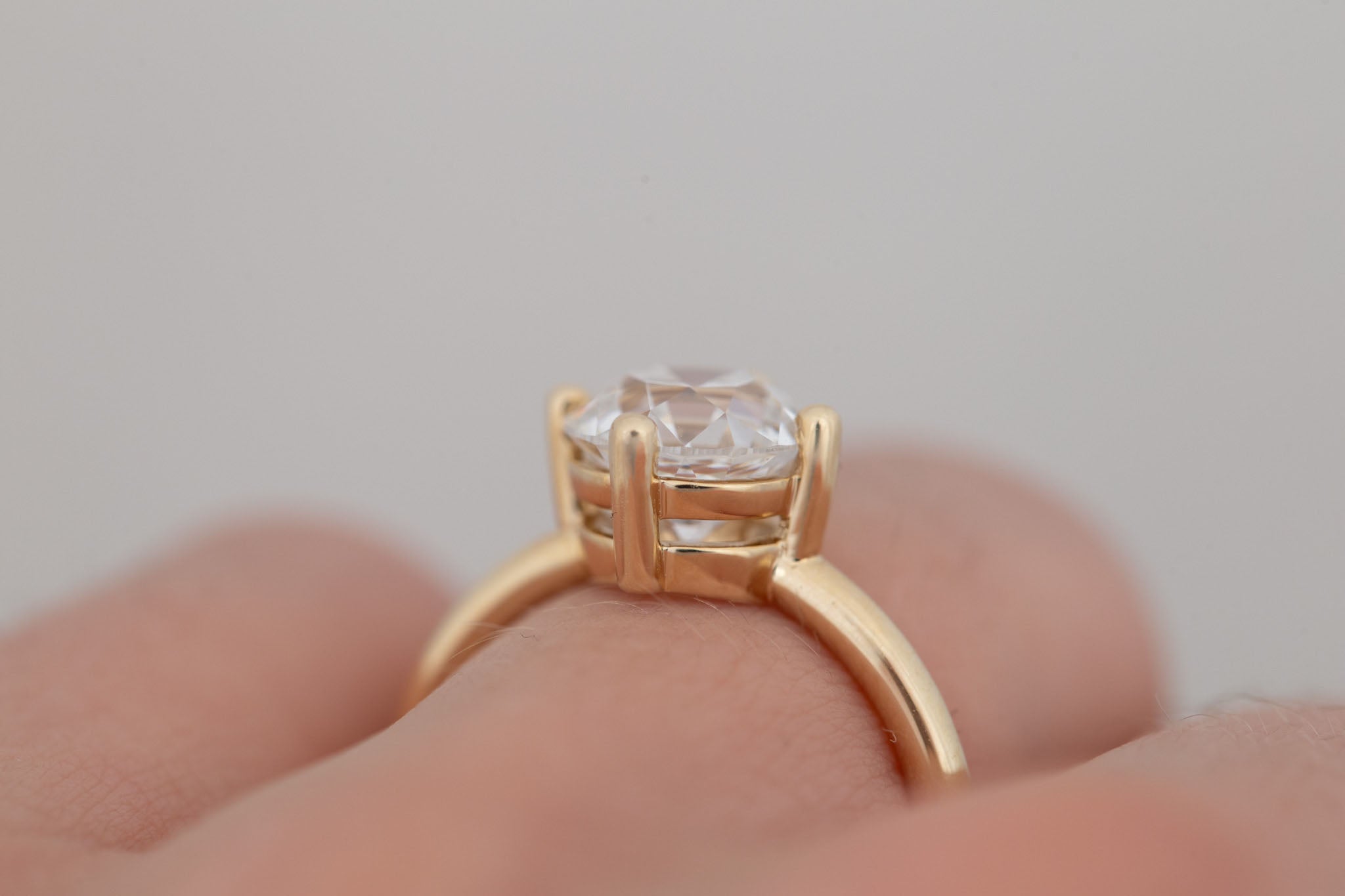 Leta Ring | Lab Antique Old European Cut Diamond Compass Set Solitaire Engagement Ring 2.33 ct | 14k Recycled Gold | One of a Kind