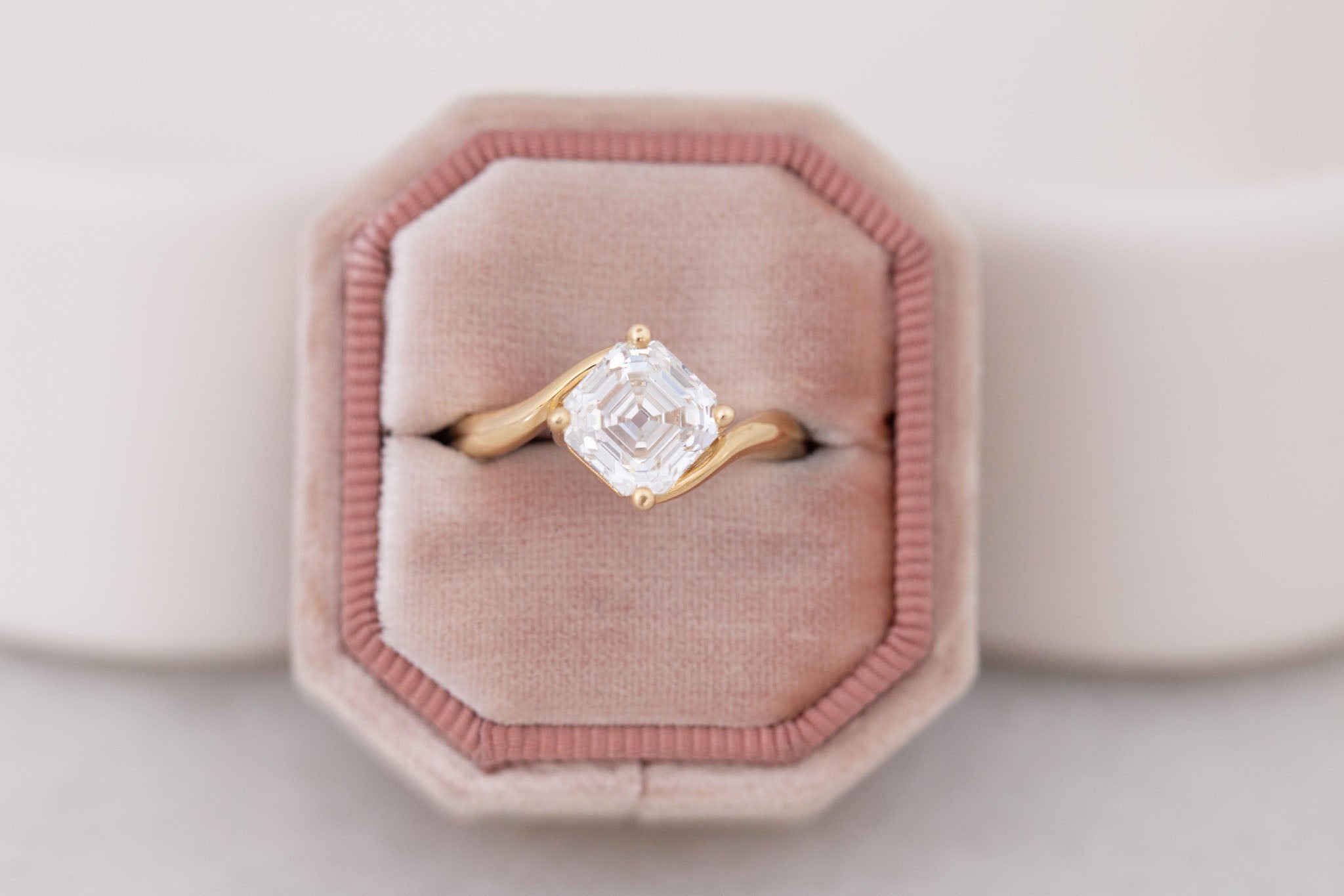 Marin Ring | Lab Asscher Bypass Engagement Ring 2.52 ct | 14k Recycled Gold | One of a Kind