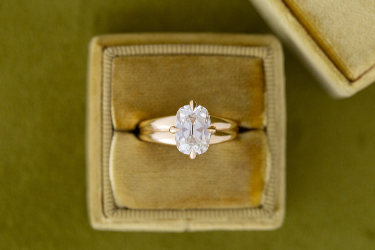 Sloane Ring | Lab Cushion Cut Engagement Ring 2.59 ct | 14k Recycled Gold | One of a Kind