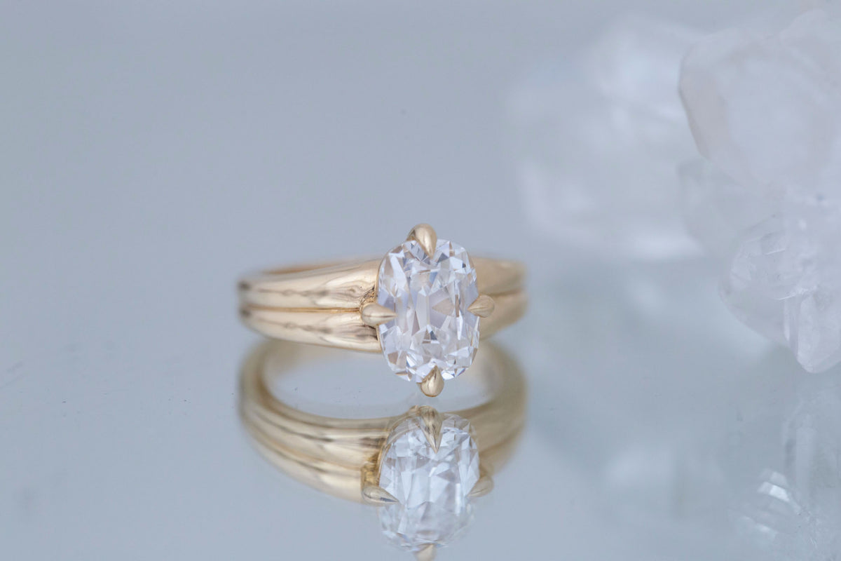 Sloane Ring | Lab Cushion Cut Engagement Ring 2.59 ct | 14k Recycled Gold | One of a Kind