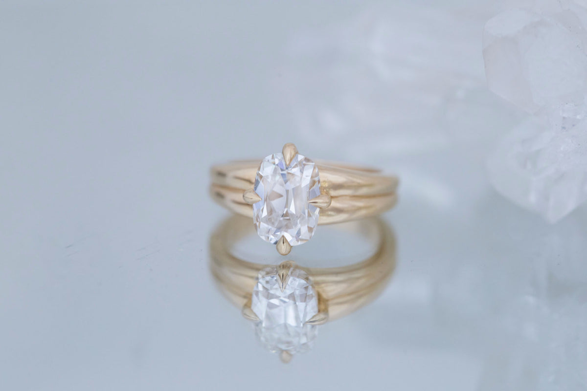 Sloane Ring | Lab Cushion Cut Engagement Ring 2.59 ct | 14k Recycled Gold | One of a Kind