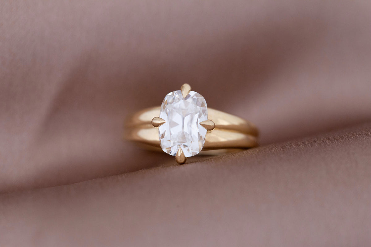 Sloane Ring | Lab Cushion Cut Engagement Ring 2.59 ct | 14k Recycled Gold | One of a Kind