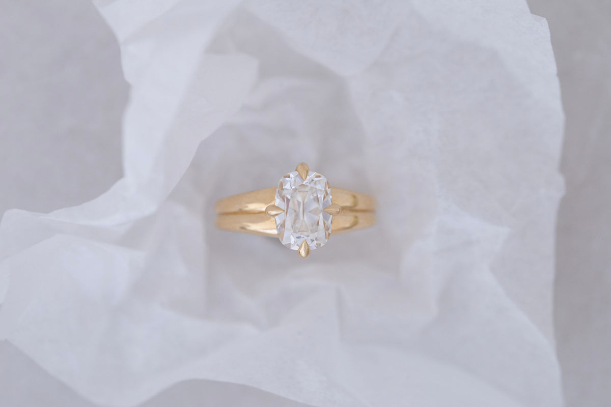 Sloane Ring | Lab Cushion Cut Engagement Ring 2.59 ct | 14k Recycled Gold | One of a Kind