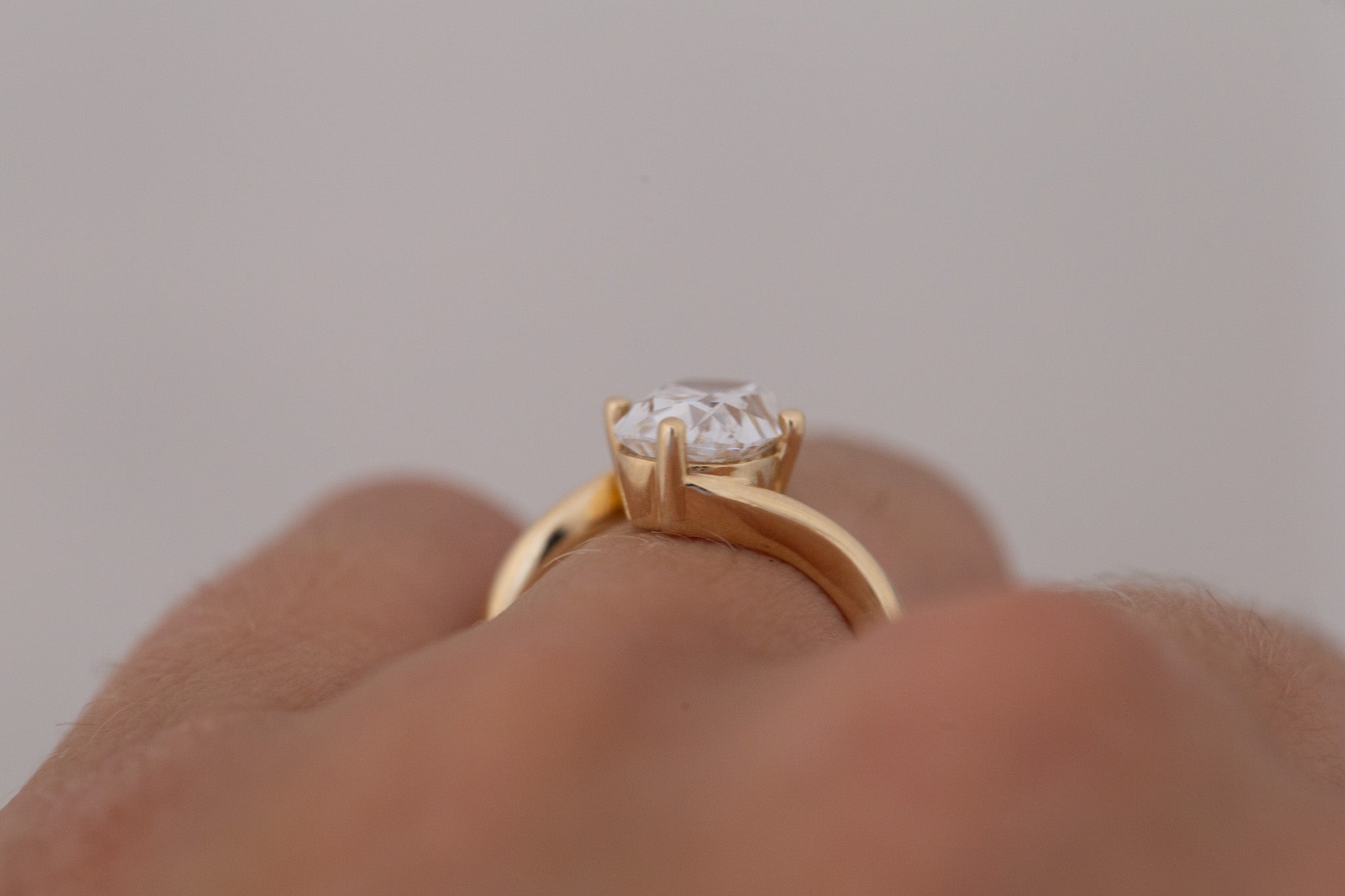 Marin Ring | Lab Cushion Cut Bypass Engagement Ring 2.68 ct | 14k Recycled Gold | One of a Kind