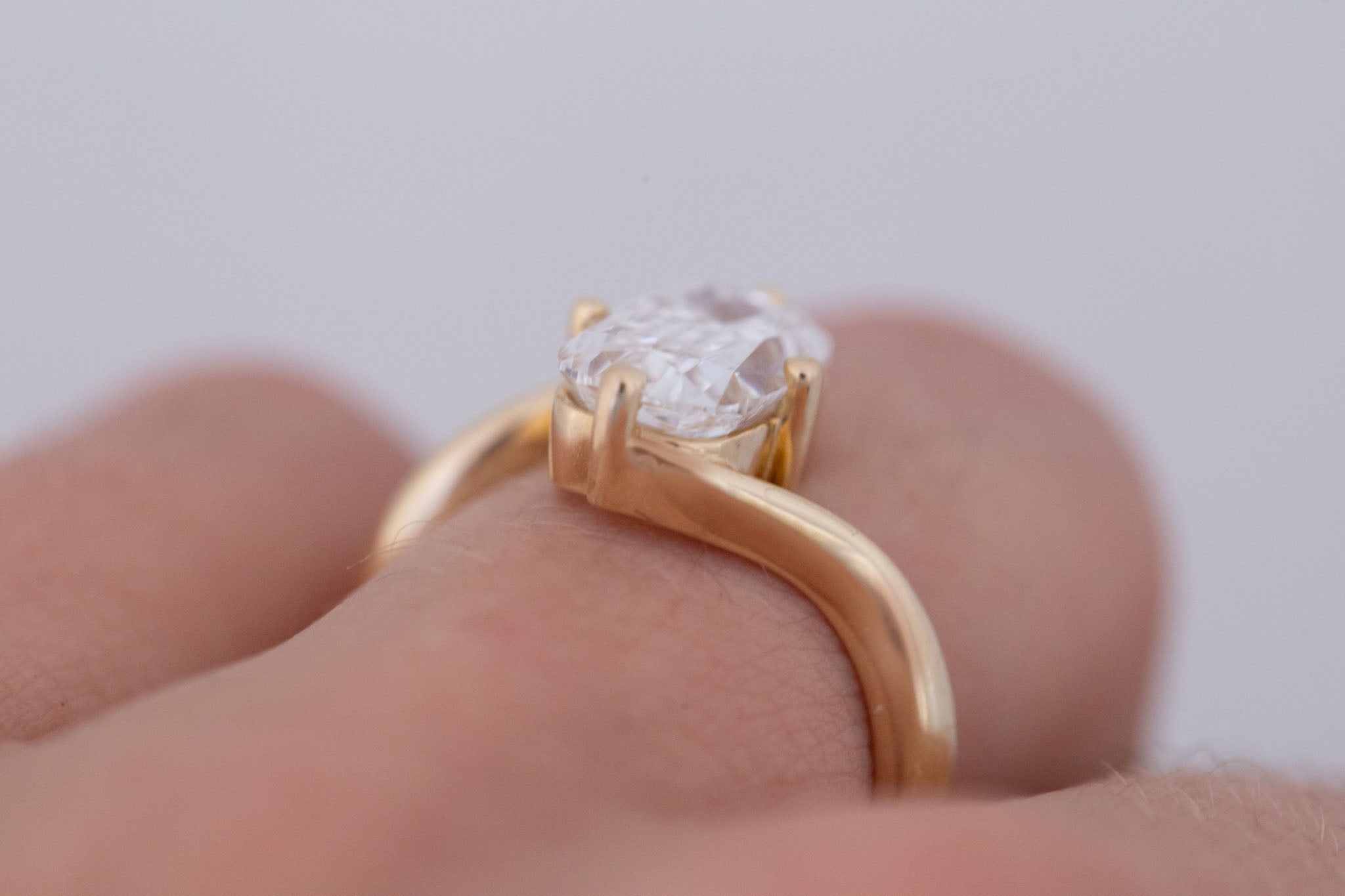 Marin Ring | Lab Crisscut Cushion Cut Bypass Engagement Ring 2.82 ct | 14k Recycled Gold | One of a Kind
