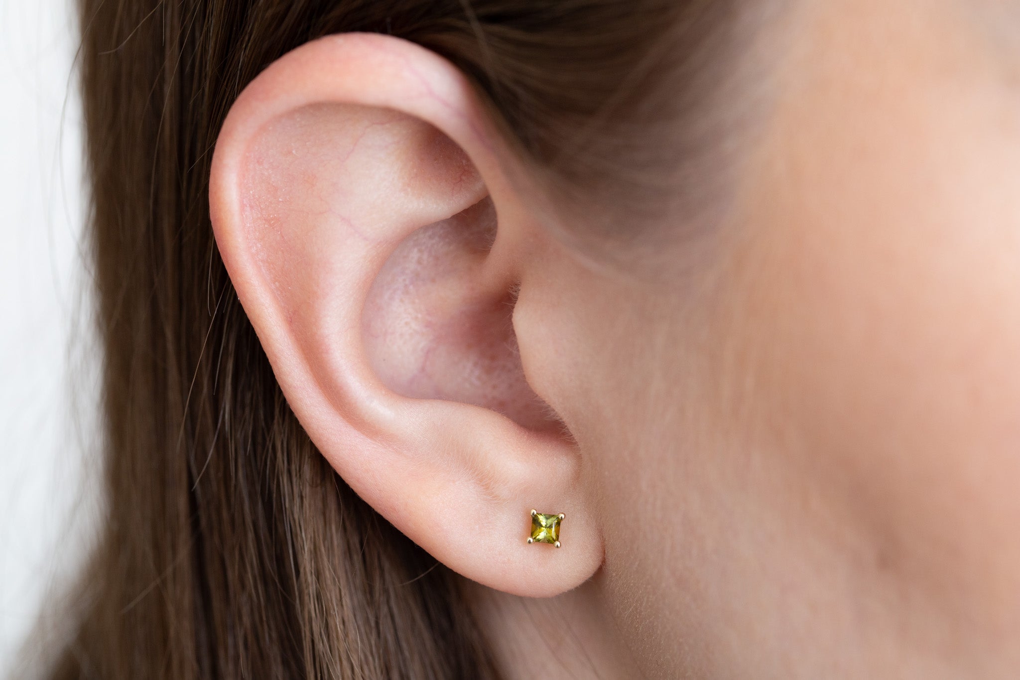 Princess Cut Tourmaline Earrings | 14k Recycled Gold