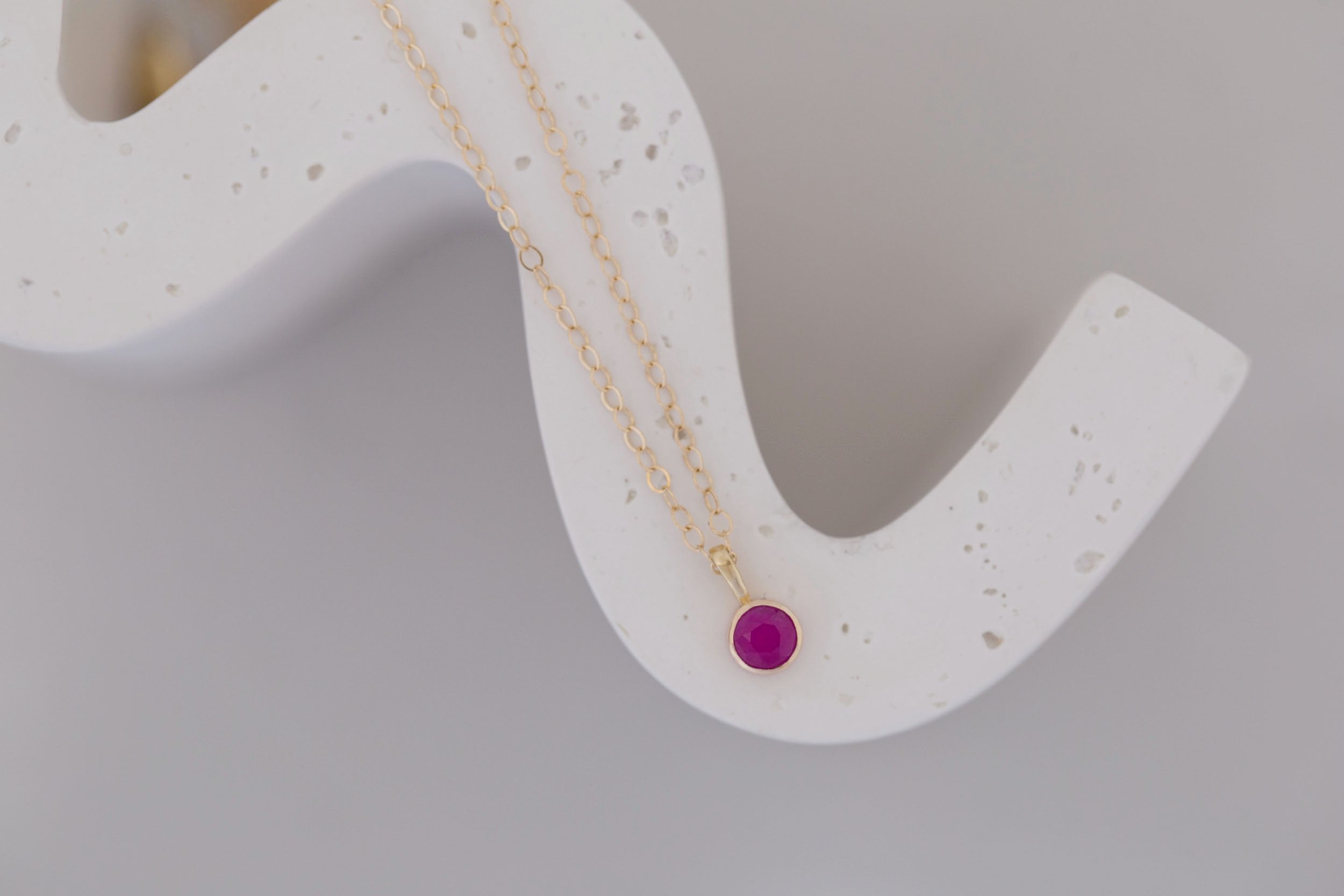 Ruby Necklace | The Birthstone Collection | July | 14k