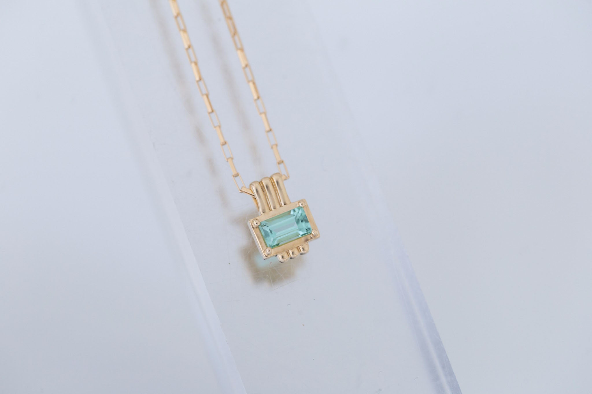 Alto Pendant | Aqua-Blue Tourmaline 0.81 ct | 14k Yellow Gold | One of a Kind
