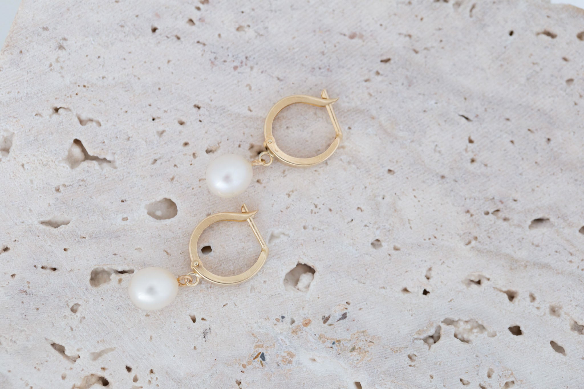 Marina Pearl Hoop Earrings | 14k Recycled Gold