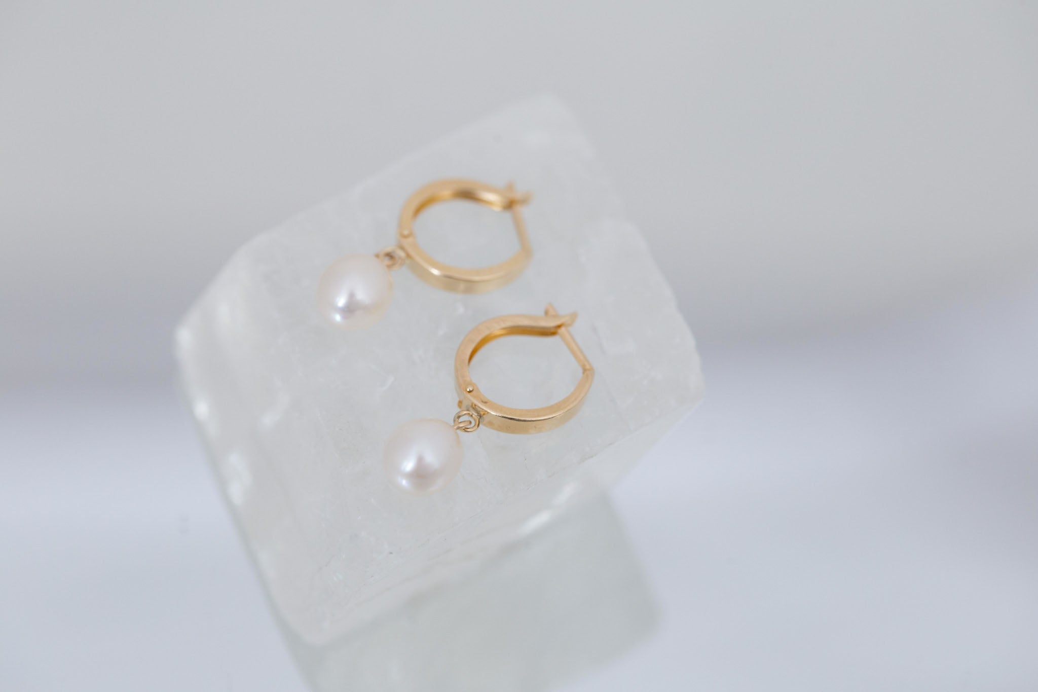 Marina Pearl Hoop Earrings | 14k Recycled Gold