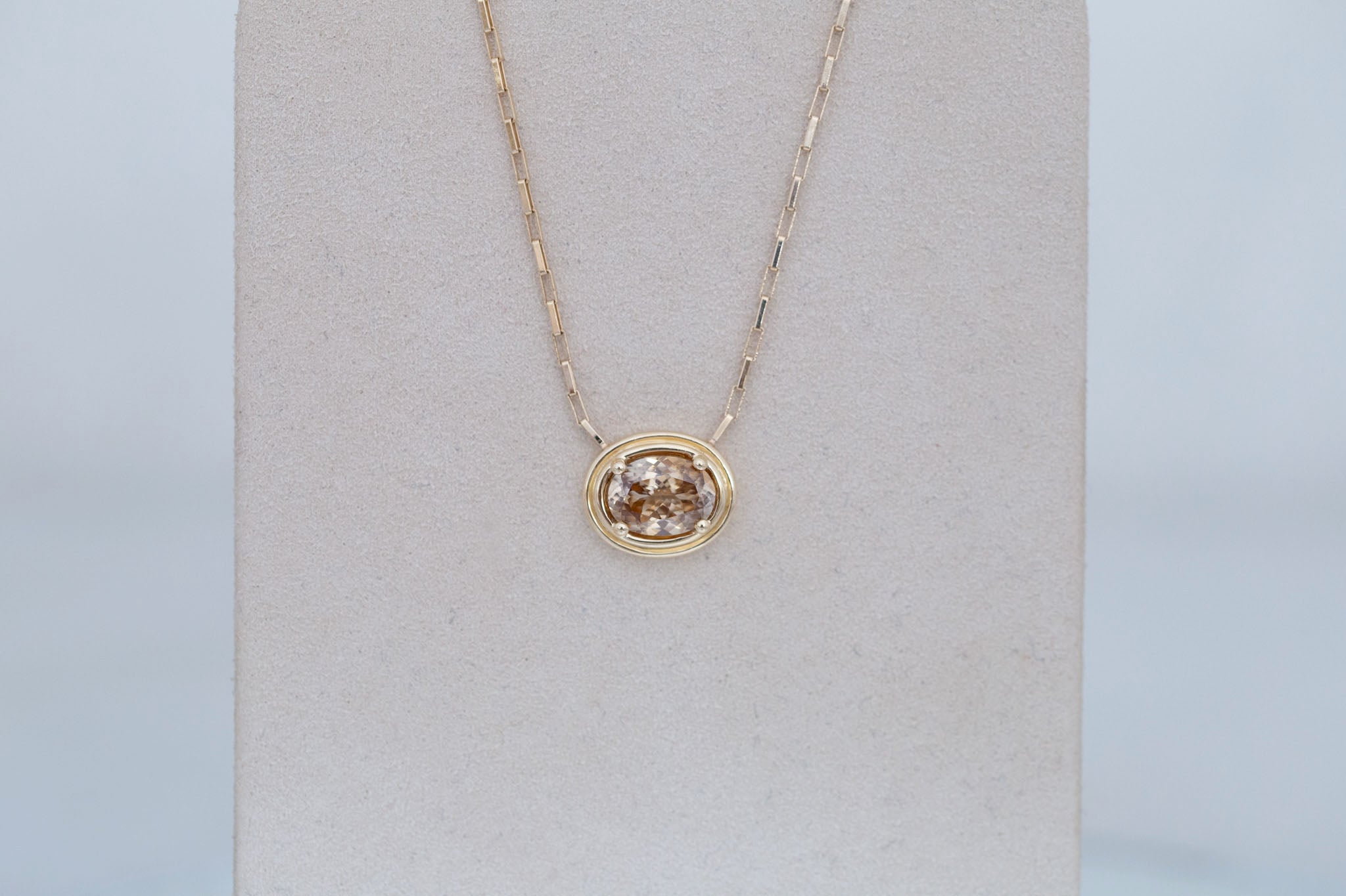Perth Necklace | Cognac Zircon 2.67 ct | 14k Yellow Gold | One of a Kind
